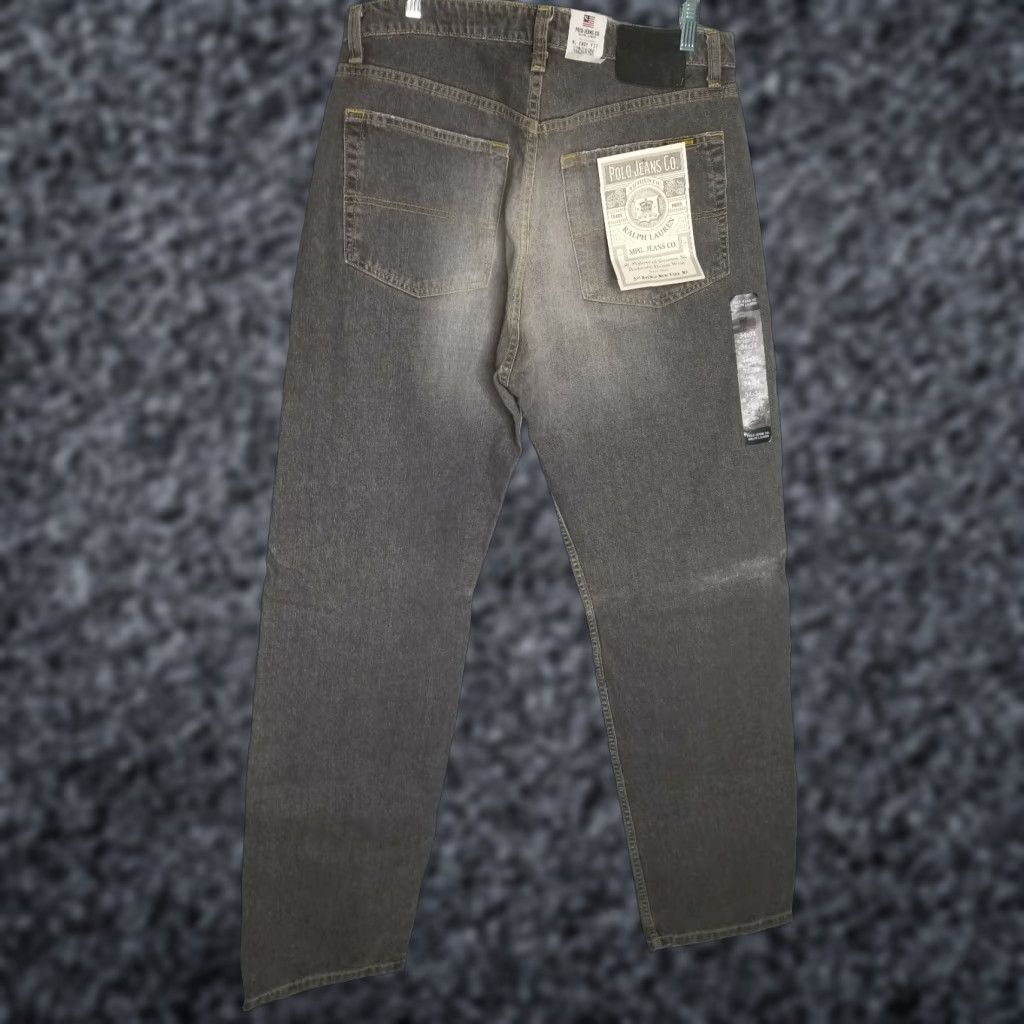 Polo Ralph Lauren Vintage 90s Men's Polo Ralph Lauren Grey Denim Jeans 34x34 Deadstock Easy Fit New York Size US S / EU 44-46 / 1 - 1 Thumbnail