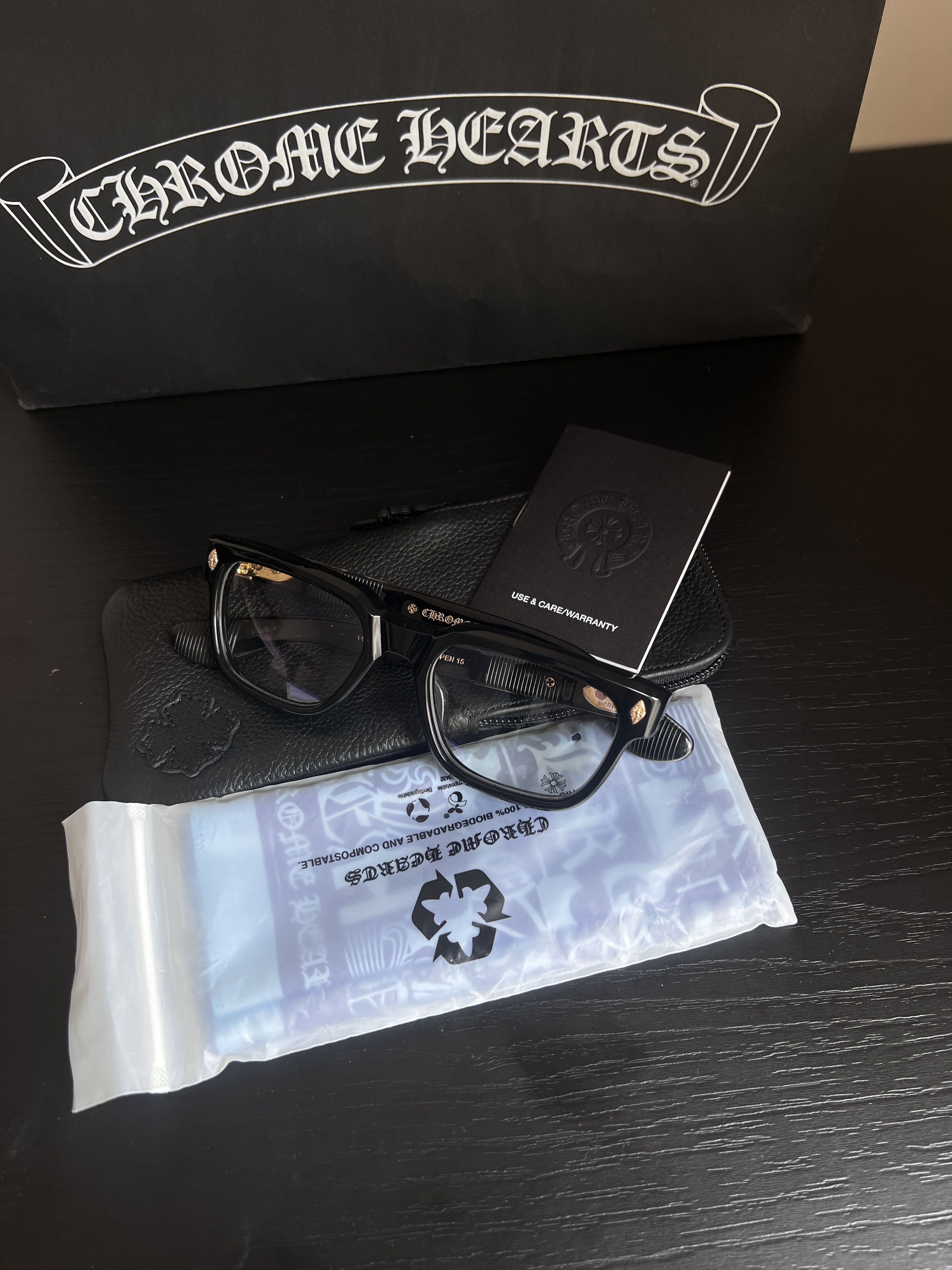 Chrome Hearts Chrome Hearts PEN15 Black/Gold Plated Glasses Size ONE SIZE - 9 Thumbnail