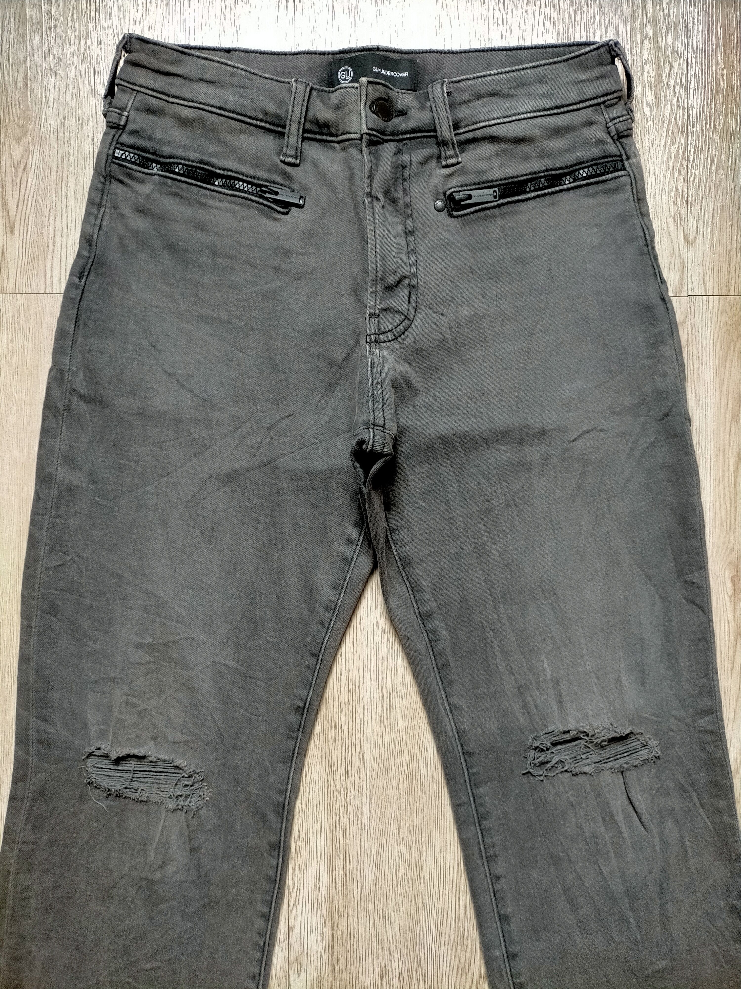 GU × Undercover Gu x Undercover Stretch Black Denim Size US 29 - 3 Thumbnail