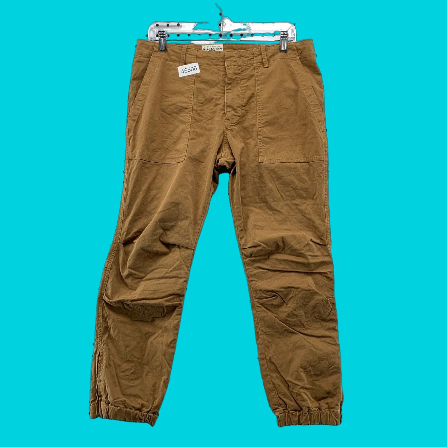 Nili Lotan Nili Lotan French Military Jogger Pants Womens Size 8 Brown Cropped 32x25.5 Twill Cotton Casual Womens Pants Cropped 32x25.5 - Vintage No Size 30" / US 8 / IT 44 - 1 Thumbnail