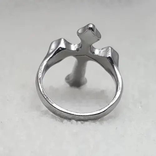 Ring Of Fire Silver Black Enamel Cross Ring Size - 9 - RGN -753 Size ONE SIZE - 3 Thumbnail