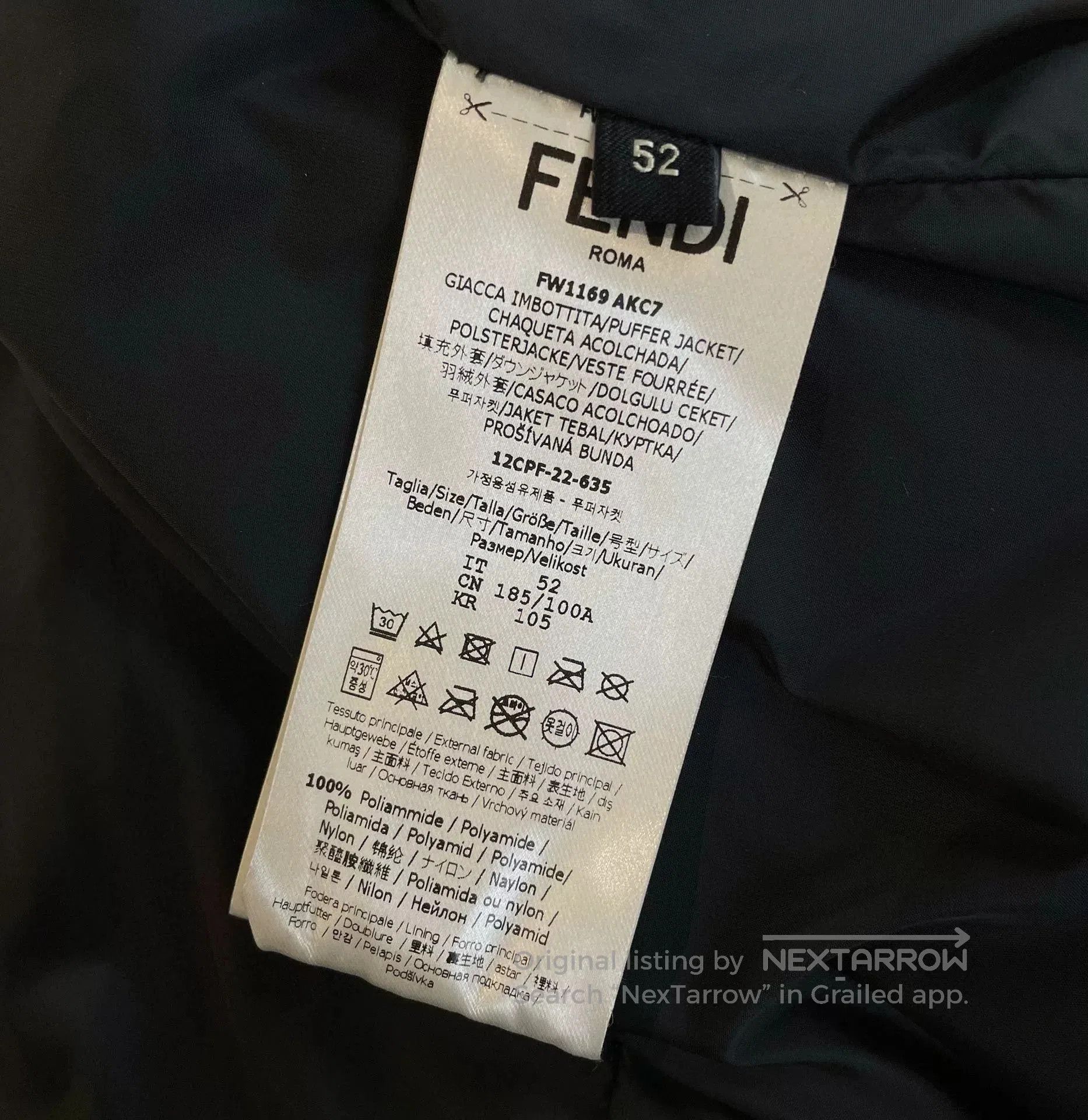 Fendi Fendi Striped Black Down Jacket. Size US L / EU 52-54 / 3 - 5 Thumbnail