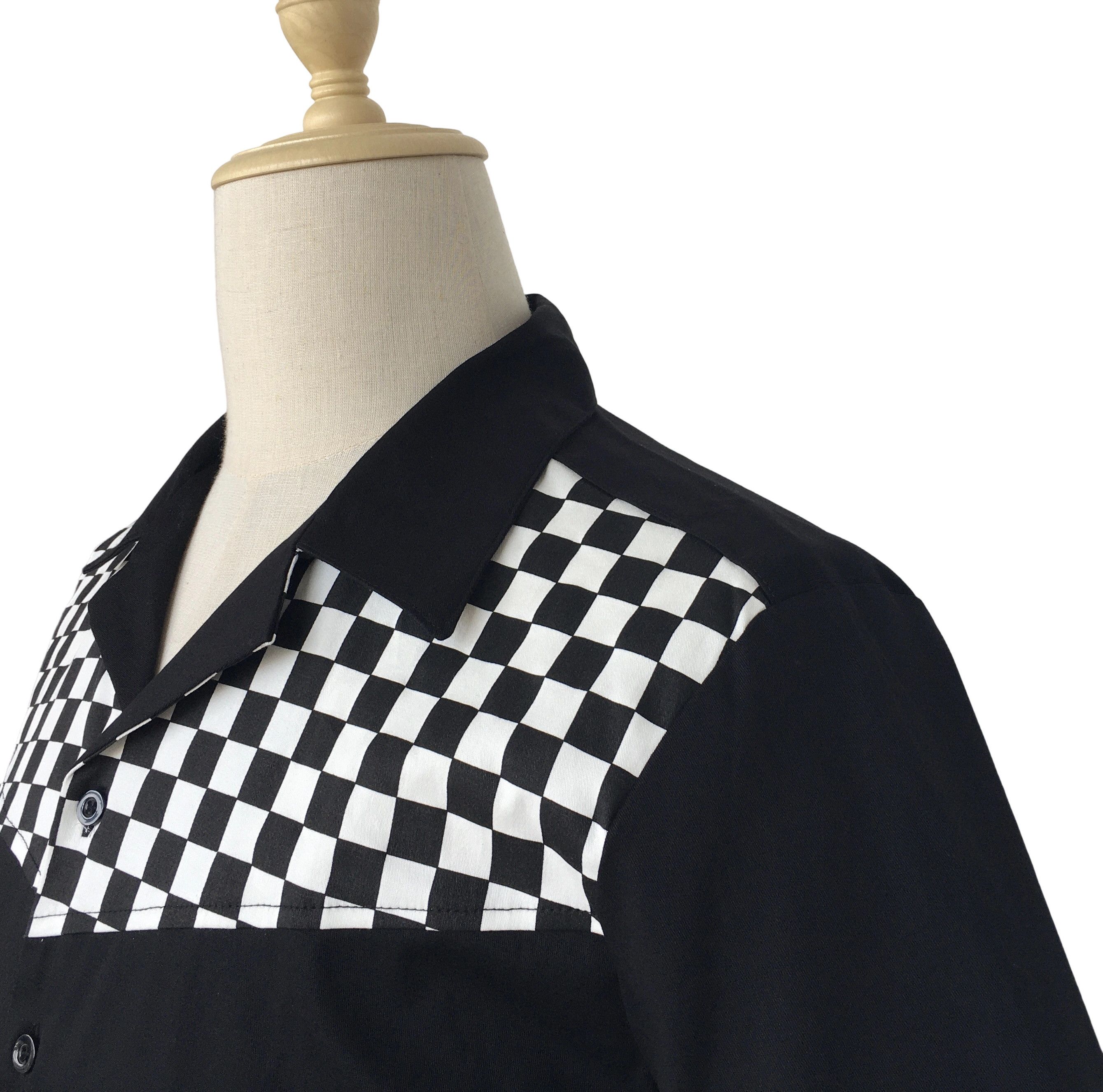 Other Black Men Shirts Vintage Style Contrast Mosaic Print Size US XXL / EU 58 / 5 - 6 Thumbnail