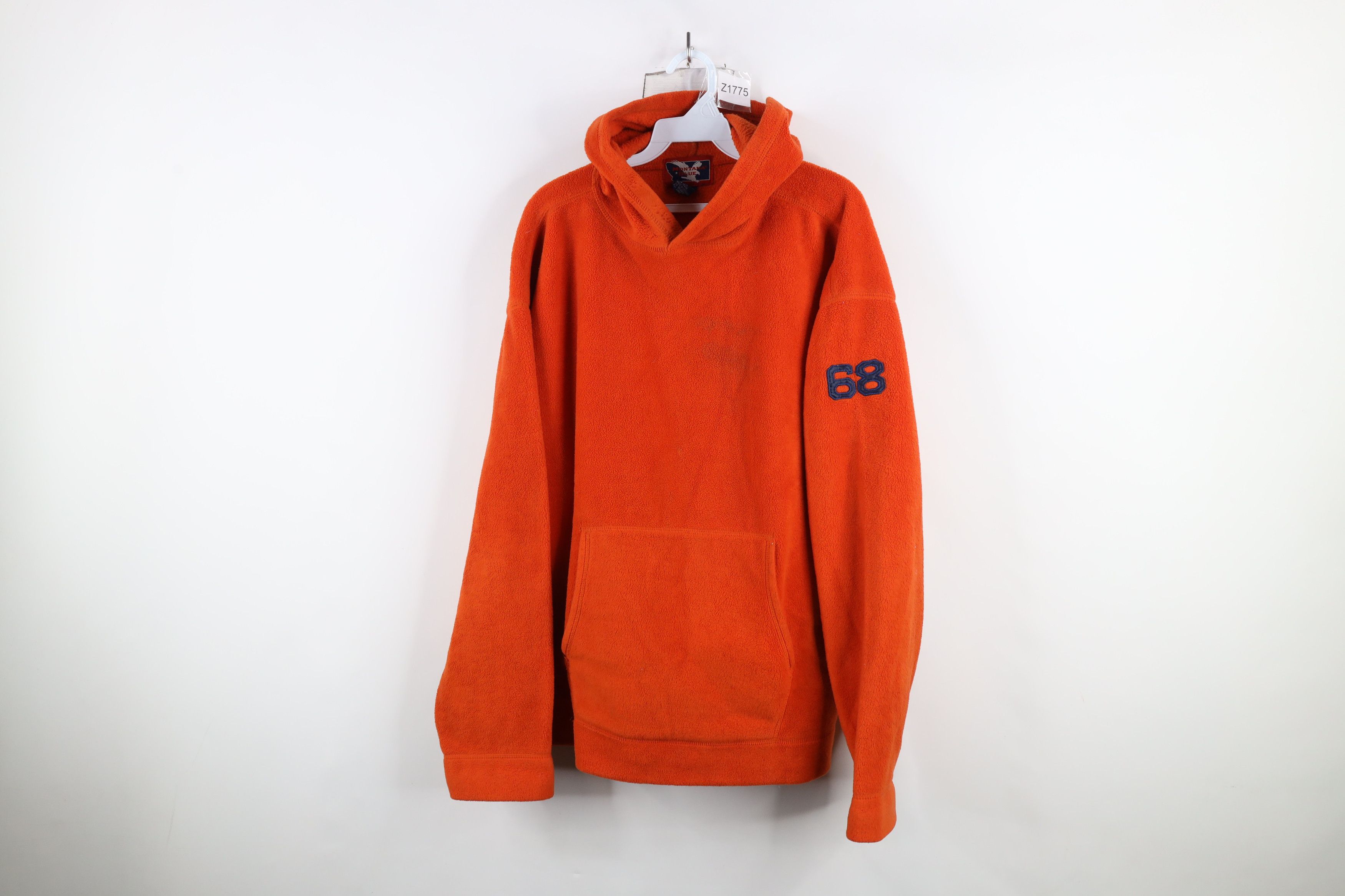 Vintage Vintage 90s Streetwear Blank Fleece Hoodie Sweatshirt Orange Size US XL / EU 56 / 4 - 1 Thumbnail