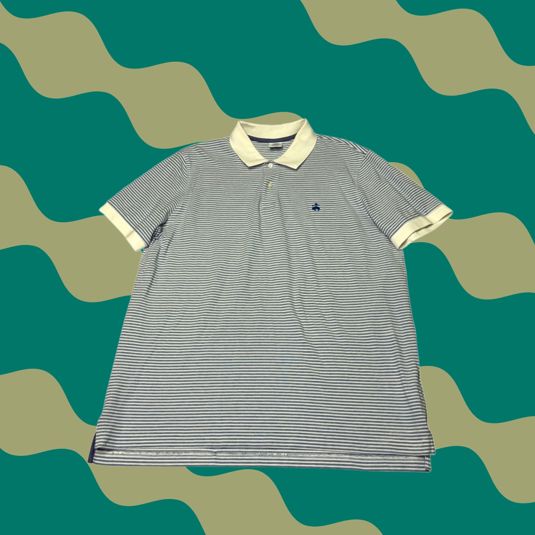 Brooks Brothers Brooks Brothers Polo Mens XXL Blue White Striped Slim Fit Cotton Performance Size US XXL / EU 58 / 5 - 1 Thumbnail
