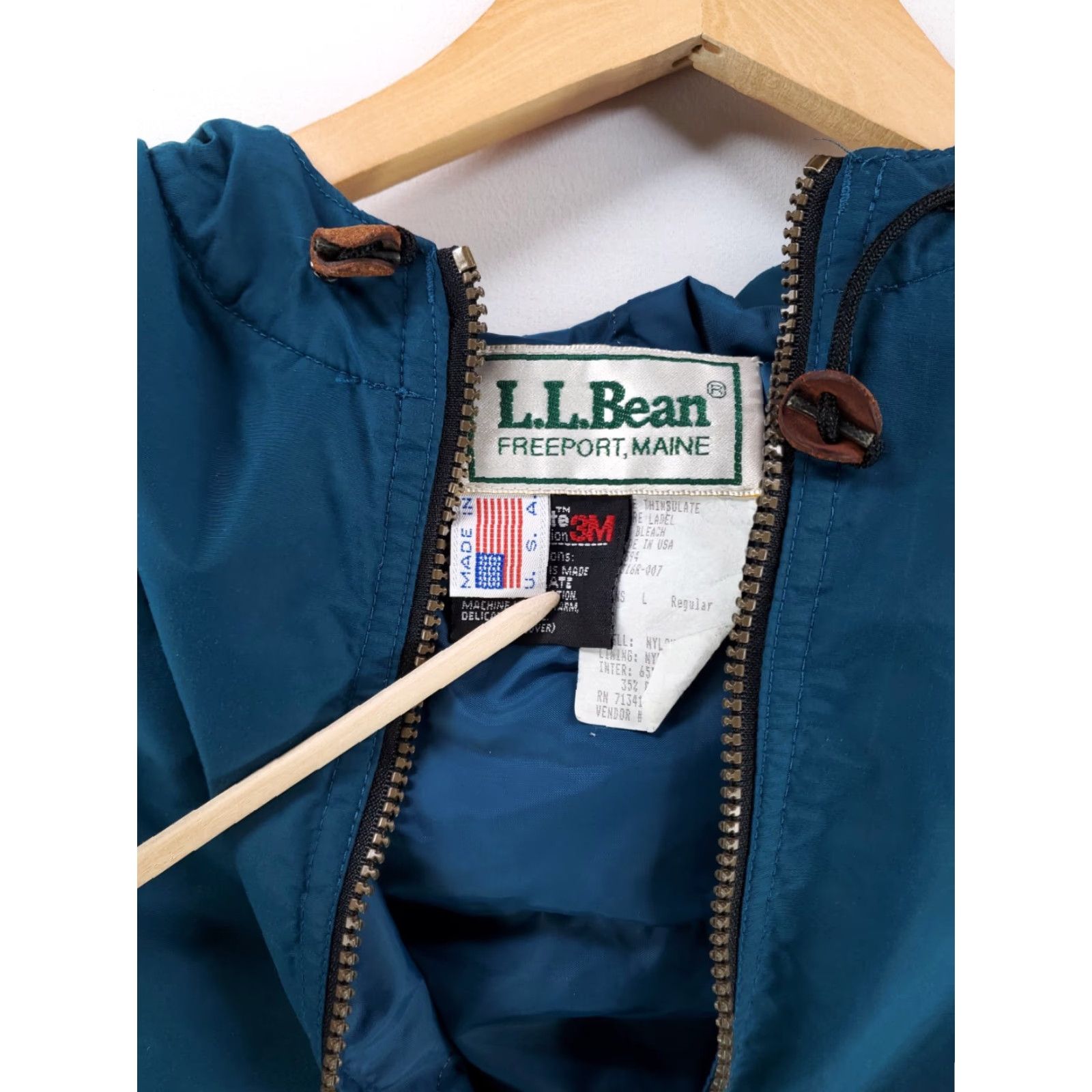 Vintage VINTAGE LL Bean Anorak Jacket Pullover Aztec Hooded Green Thinsulate Mens L Size US L / EU 52-54 / 3 - 4 Thumbnail