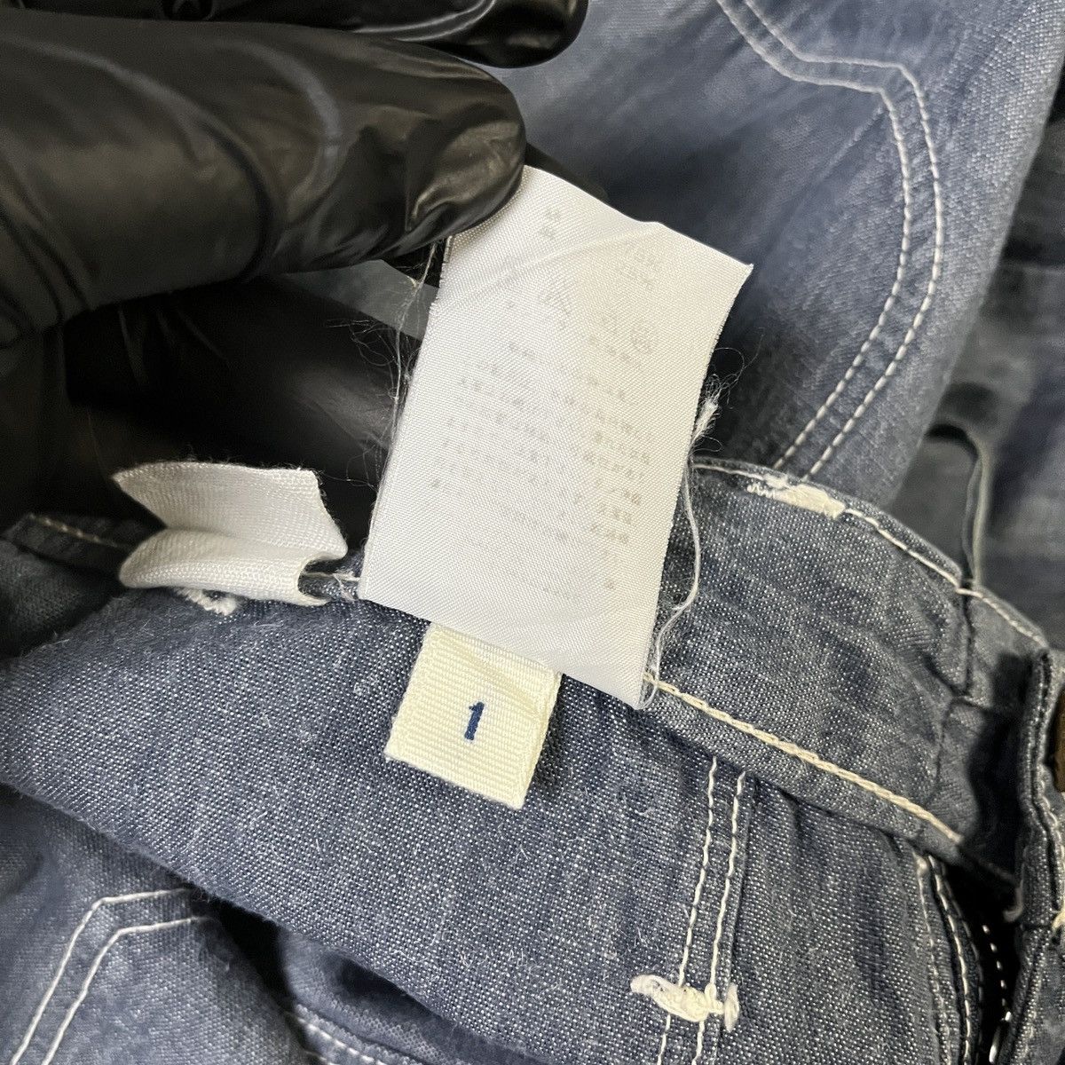 45rpm 45RPM CHAMBRAY WIDE LEG CROPPED PANTS DRAWSTRING WORKWEAR Size US 29 - 4 Thumbnail