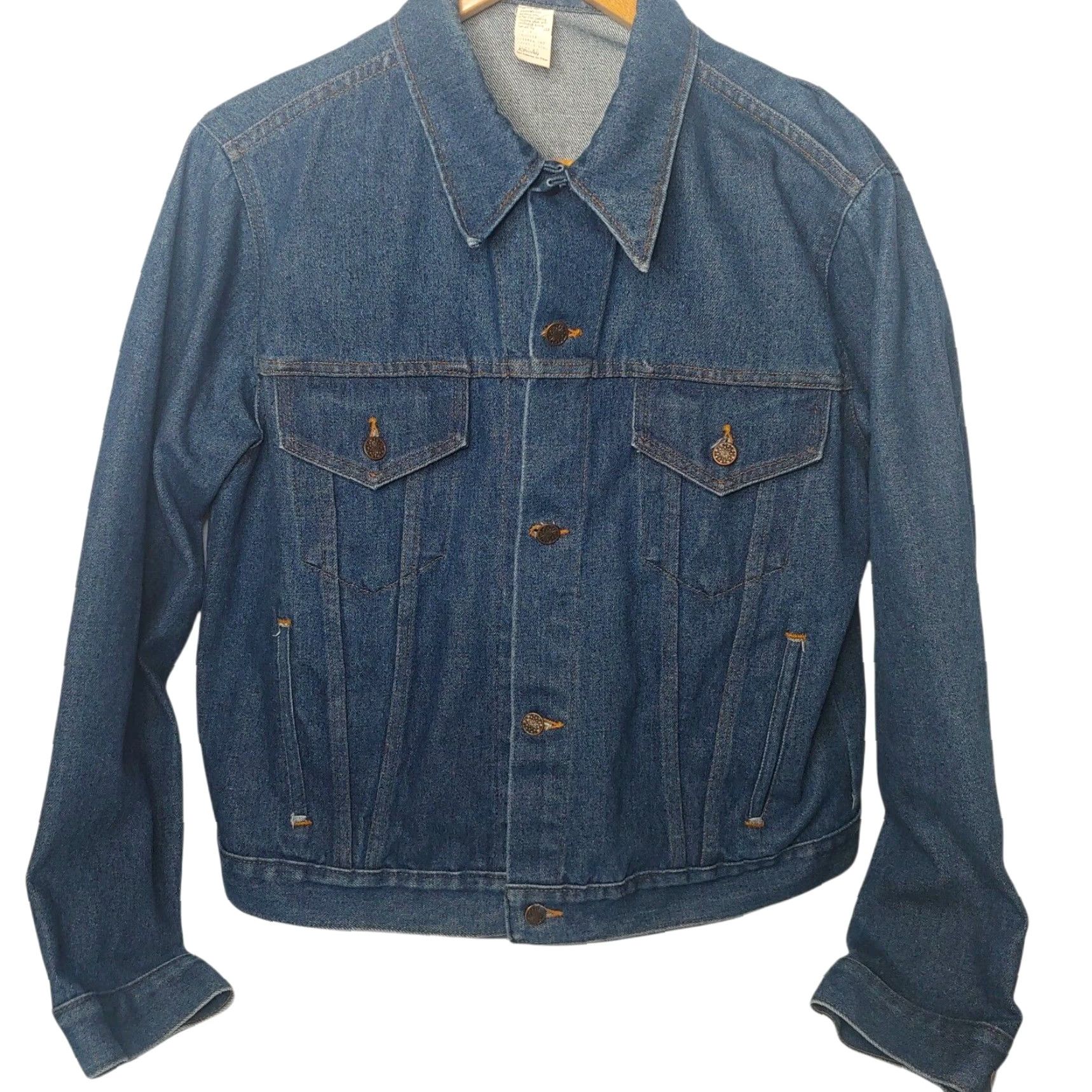 JCPenney VINTAGE JC Penney Denim Jacket Men XL Dark Blue Trucker Western Jeans Coat Pocket Pockets Button Winter Fall Spring Casual Workwear 46~XL Size US 36 / EU 52 - 2 Thumbnail
