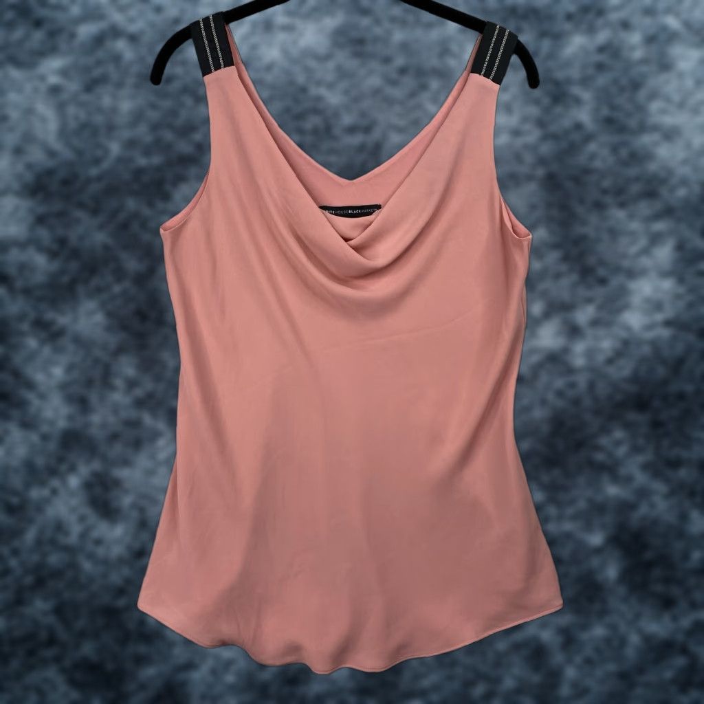 White House Black Market White House Black Market Blouse S Peach Studded Shoulder Sleeveless Draped Boho Size S / US 4 / IT 40 - 1 Thumbnail