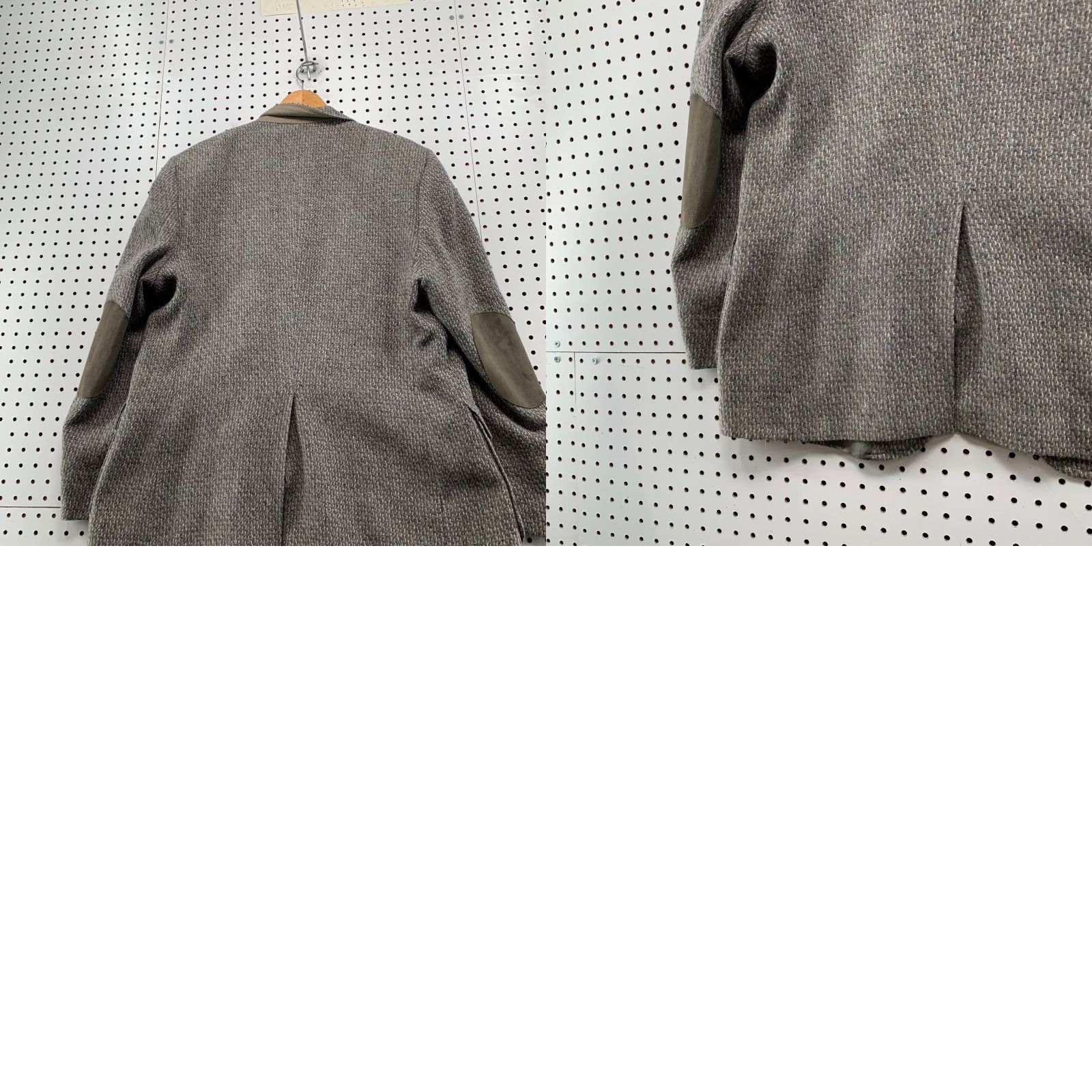 Levi's VINTAGE Levi's Blazer Wool Tweed 46R Gray Two-Button Suede Elbows Made USA Mens Jacket Blazer Size 46R - 10 Thumbnail