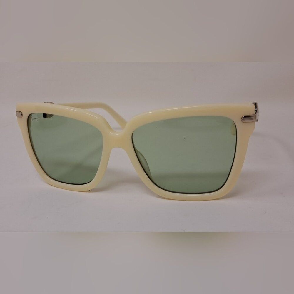 Salvatore Ferragamo Salvatore Ferragamo Sunglasses Ivory Cream Green Temple Log Size ONE SIZE - 3 Thumbnail