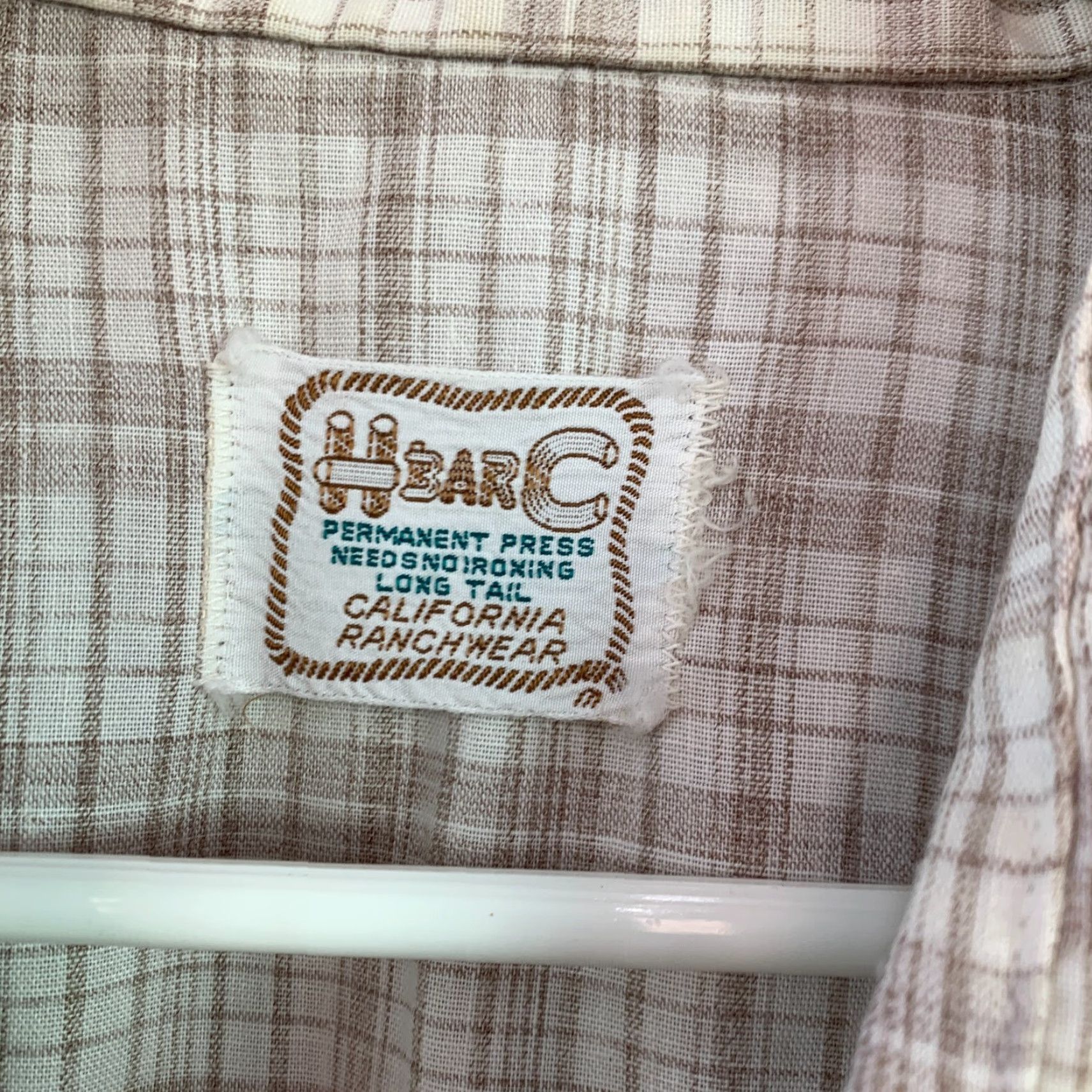 Vintage VINTAGE H Bar C California Ranchwear Plaid Pearl Snap Shirt XL Brown Western 70s Rockabilly Mens Size US XL / EU 56 / 4 - 3 Thumbnail
