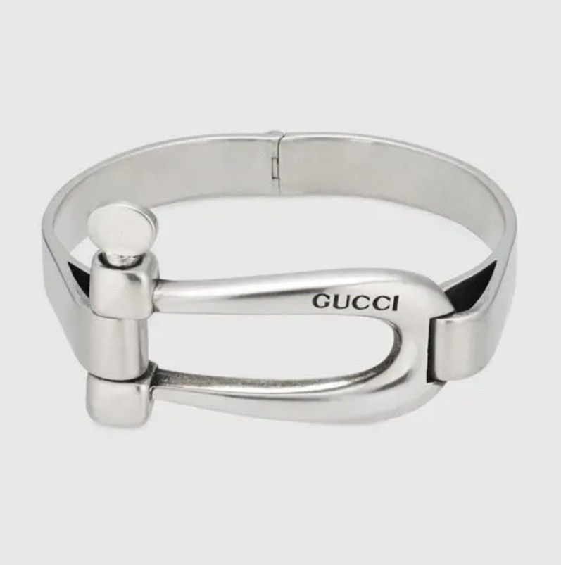 Gucci GUCCI Horsebit Bangle Bracelet 7" Sterling Silver 925 Auth Size ONE SIZE - 1 Thumbnail