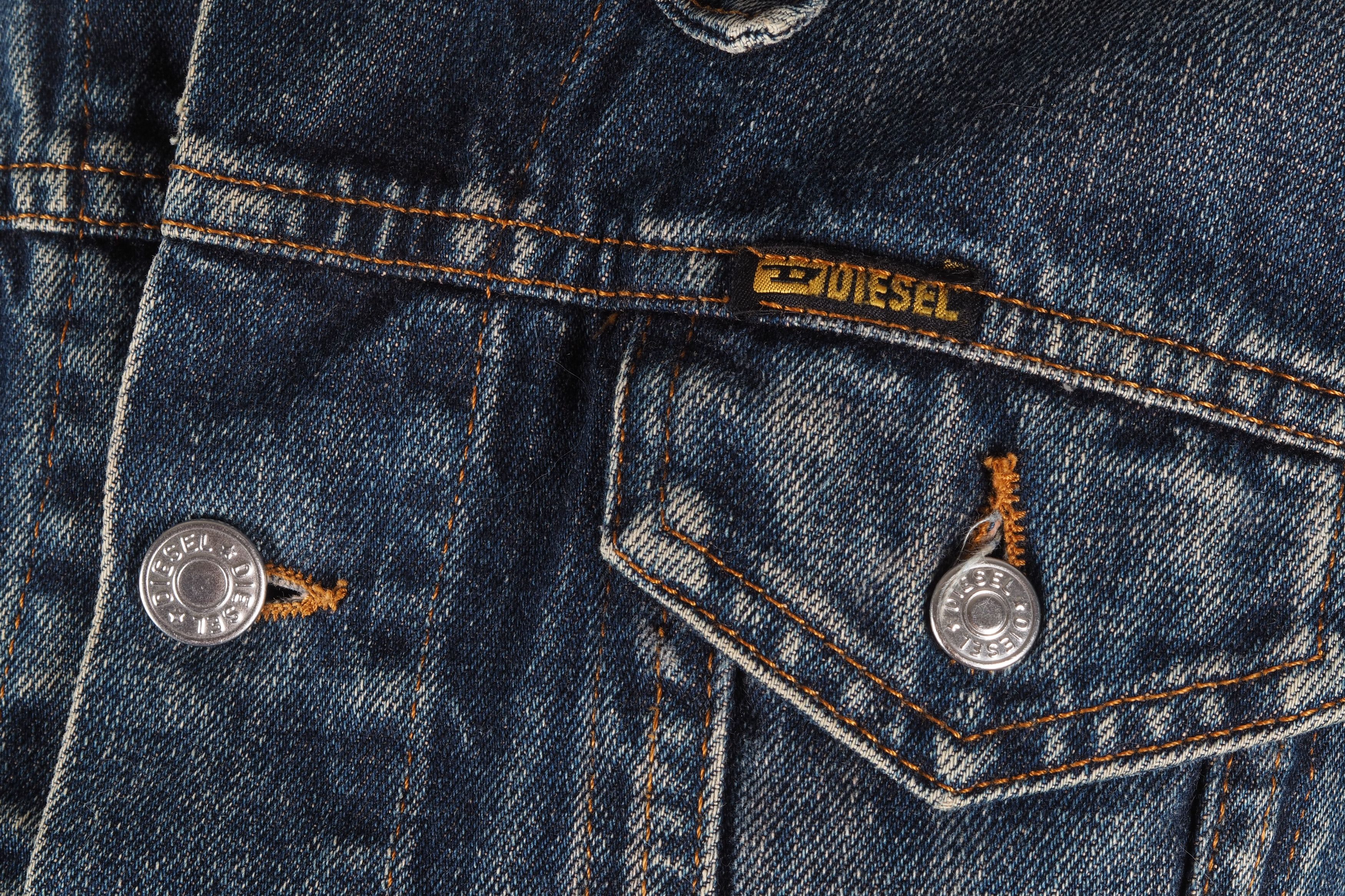 Diesel × Vintage Diesel Vintage Women's Blue Denim Distress Jean Jacket Size S / US 4 / IT 40 - 4 Thumbnail