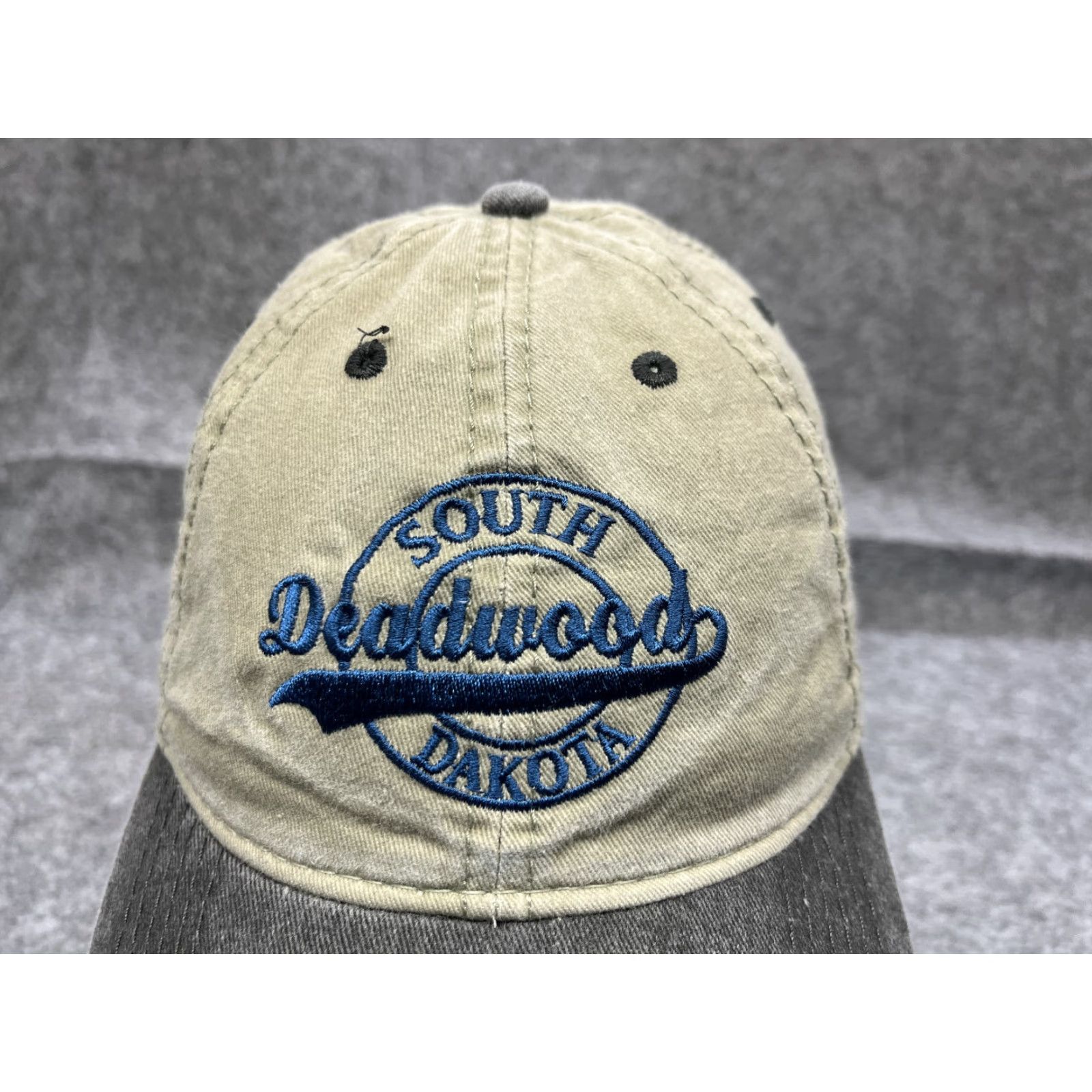 Deadwood Esy Hat Baseball Cap One Size Gray Two Tone Cotton Strap Back Unisex Adults South Dakota City Theme Adjustable 90s Concert? Size ONE SIZE - 2 Thumbnail