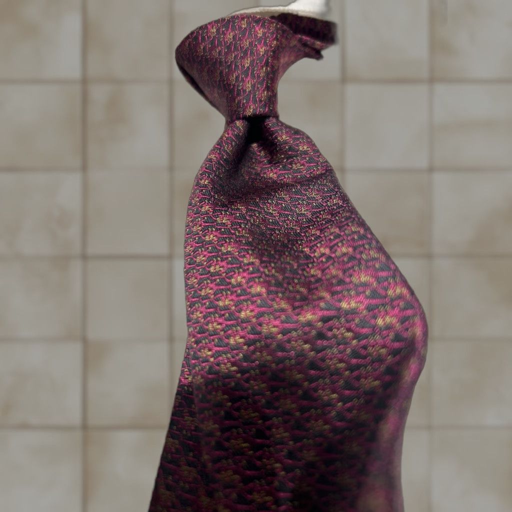 Vintage Mirage Tie Mens Silk 100% Made In Italy Gray 9.5cm Short 148cm Preppy Elegance Milano Firenze Nuova 2000s Size ONE SIZE - 1 Thumbnail