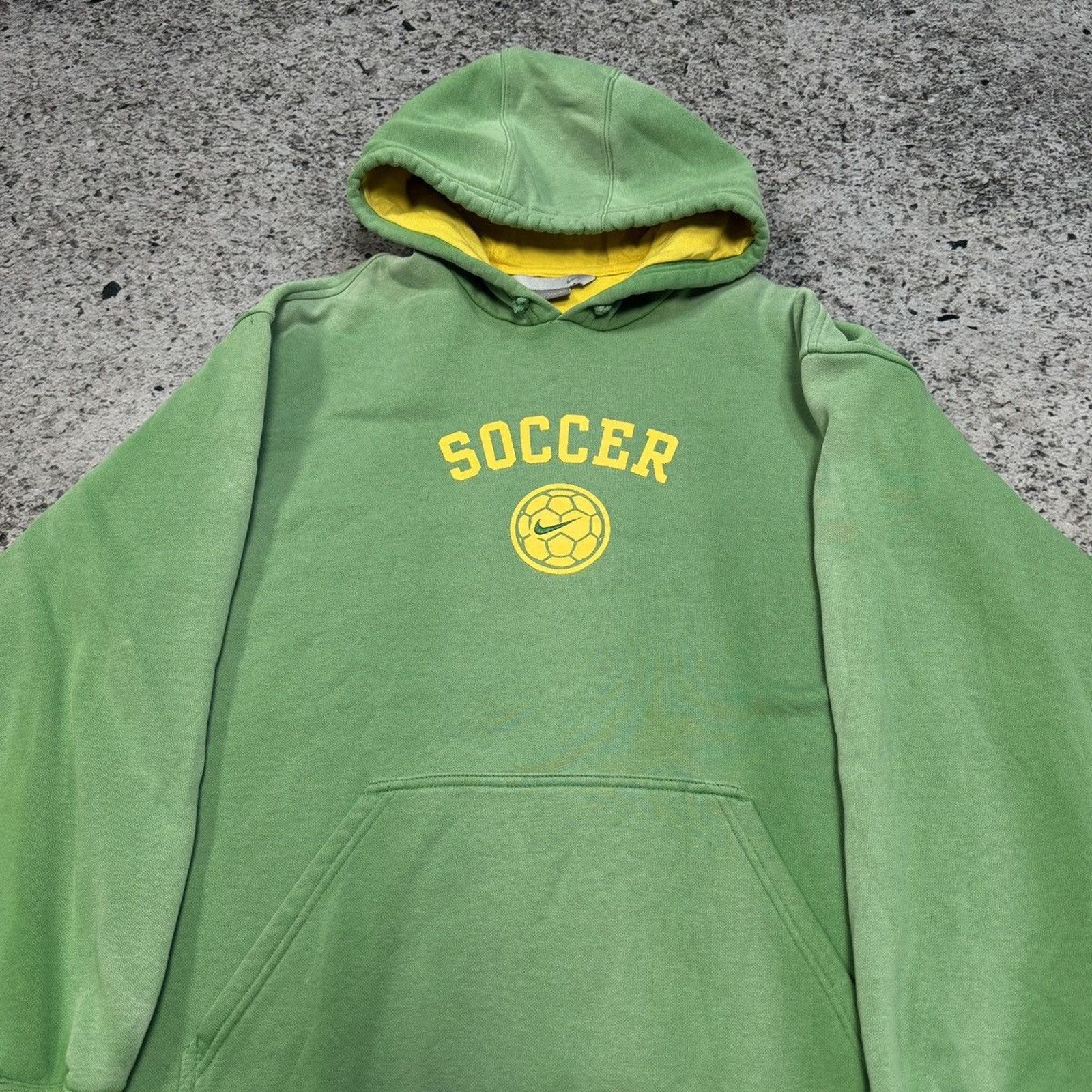 Nike Vintage Faded Green Nike Soccer Hoodie Size US L / EU 52-54 / 3 - 6 Thumbnail