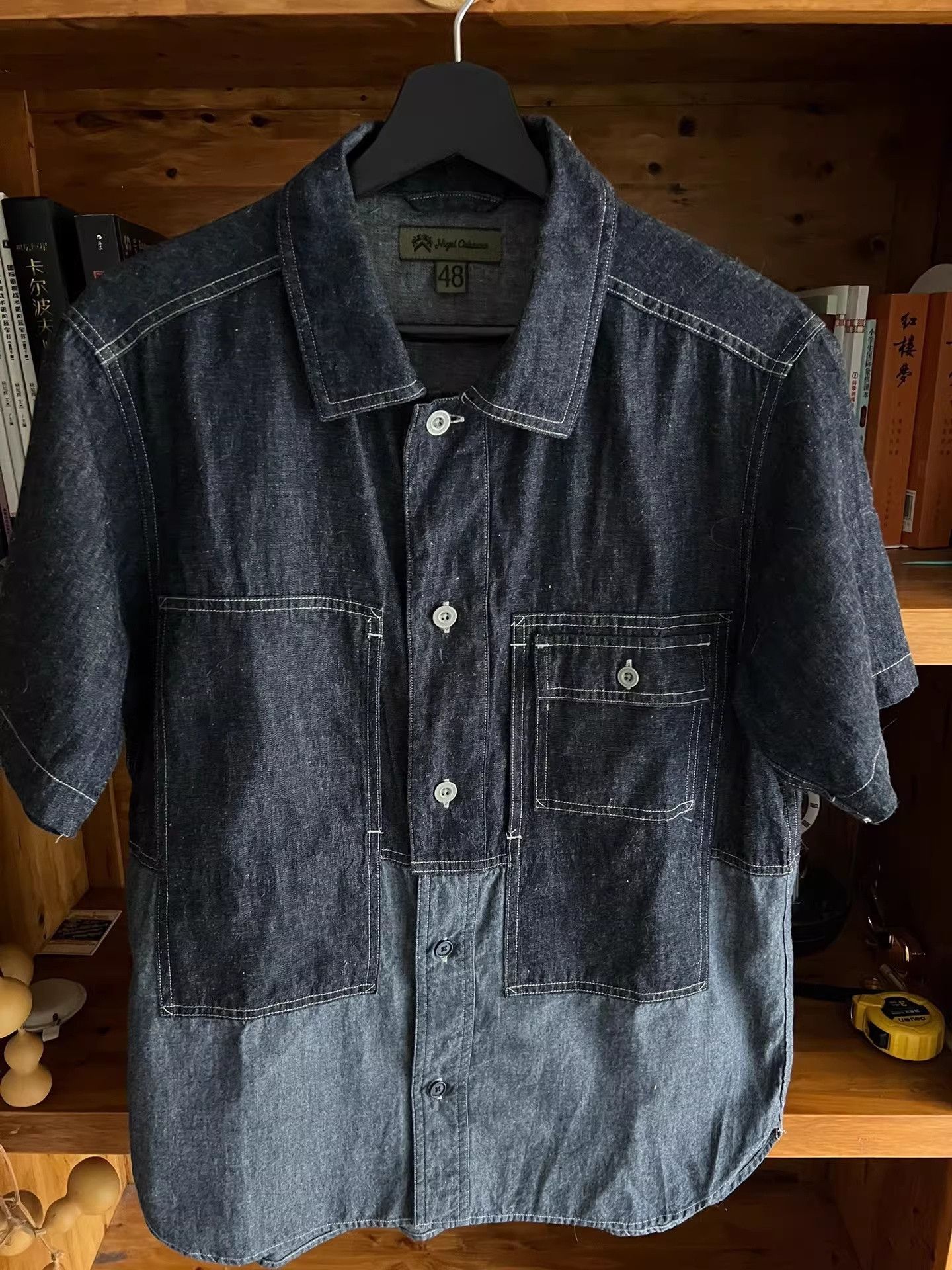 Nigel Cabourn Nigel Cabourn Denim Patchwork Short Shirt Size US M / EU 48-50 / 2 - 4 Thumbnail