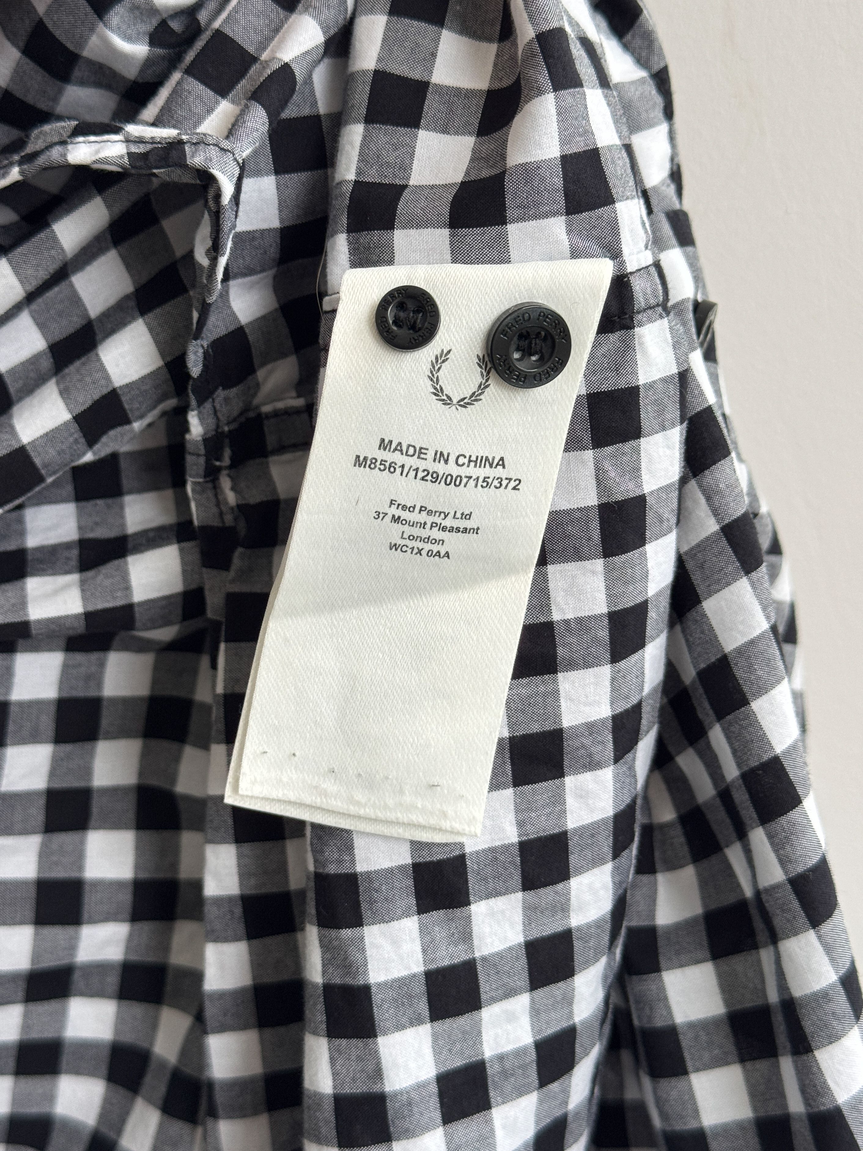 Fred Perry Fred Perry Check Black White Shirt Size US XL / EU 56 / 4 - 7 Thumbnail
