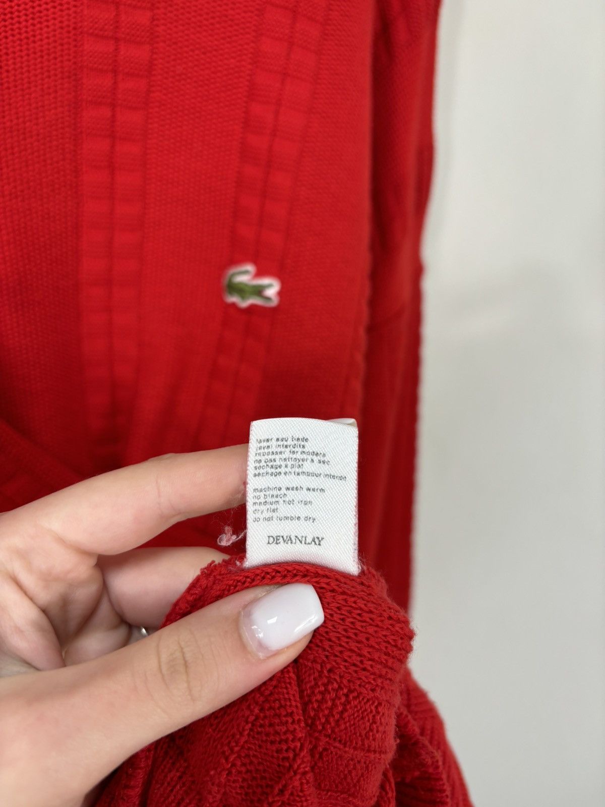 Lacoste Vintage Chemise Lacoste Men’s Red Cotton Knit Sweater Size US XL / EU 56 / 4 - 9 Thumbnail