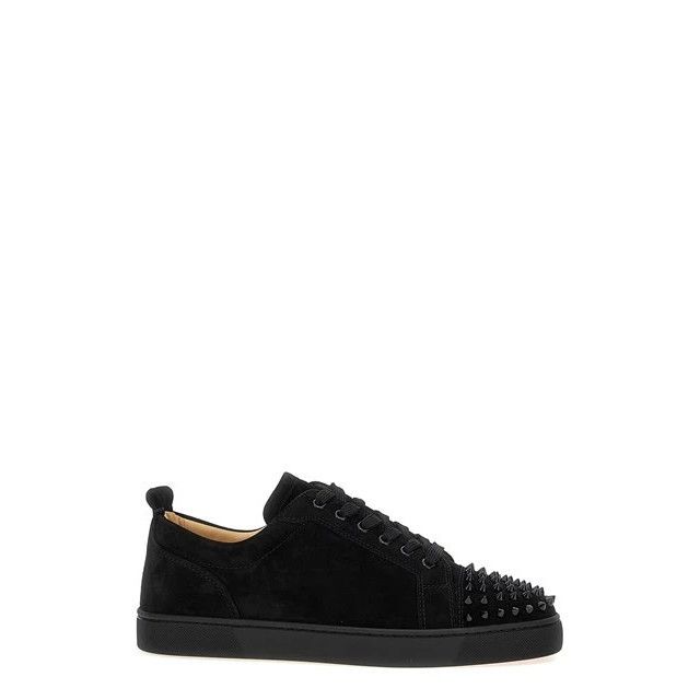 Christian Louboutin Louis Junior Spikes Suede Black Sneakers, Men's (Size 7)