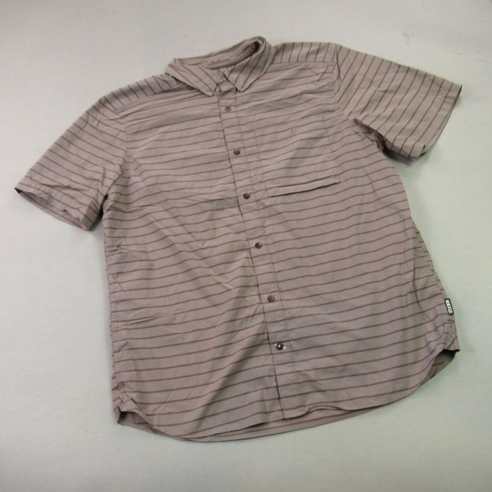 Prana prAna Shirt Mens L Short Sleeve Button Up Lightweight Pockets Hike Stripe Shirt Size US L / EU 52-54 / 3 - 2 Thumbnail