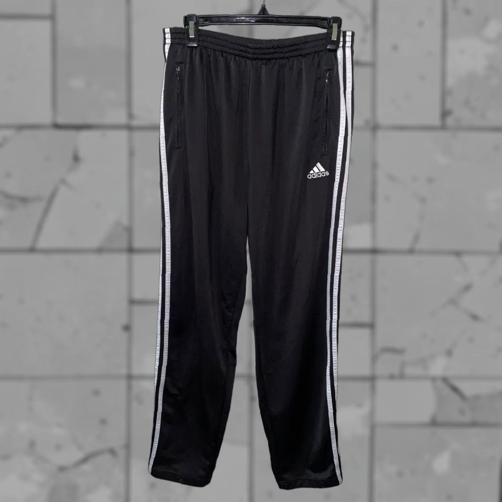 Adidas VINTAGE Adidas Track Pants Mens Side Stripe Athletic Black/White Size M Pants Size US 31 - 1 Thumbnail