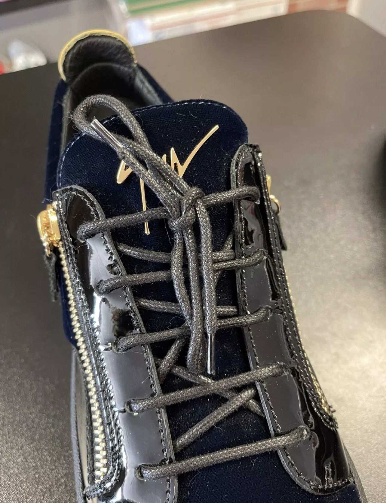 Giuseppe Zanotti Size 12 - Giuseppe Zanotti Men’s Frankie" Blue Velvet Black Size US 12 / EU 45 - 9 Thumbnail