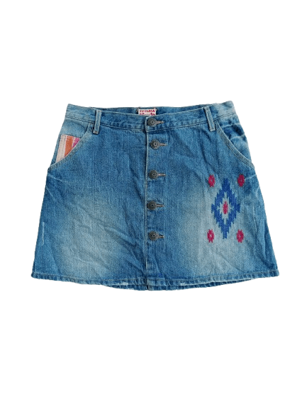 Japanese Brand TITICACA Denim Mini Skirt Japanese Brand Size 30" / US 8 / IT 44 - 1 Thumbnail