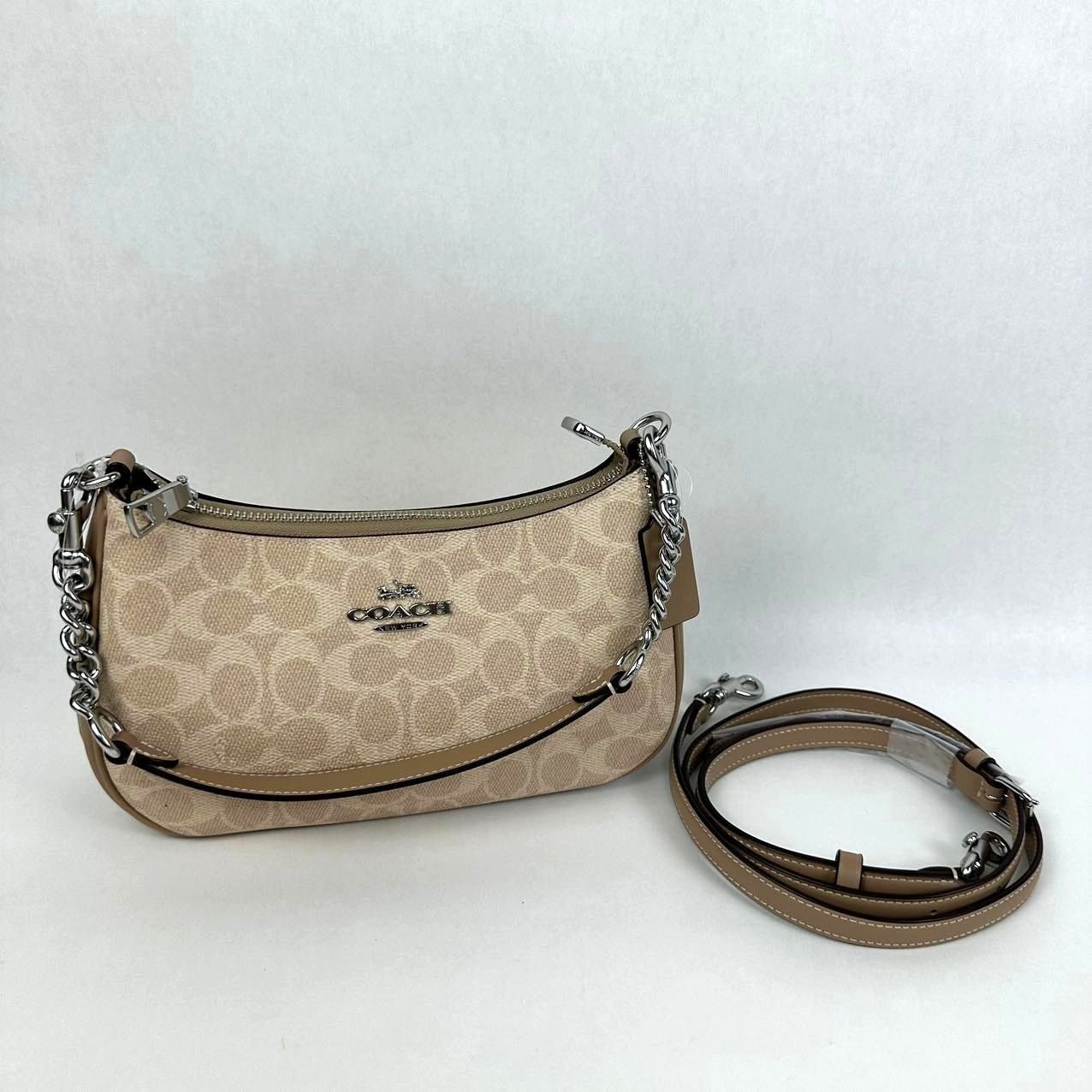 Coach Coach Teri Shoulder Bag Signature Canvas in Sand/Taupe CV933 Size ONE SIZE - 3 Thumbnail