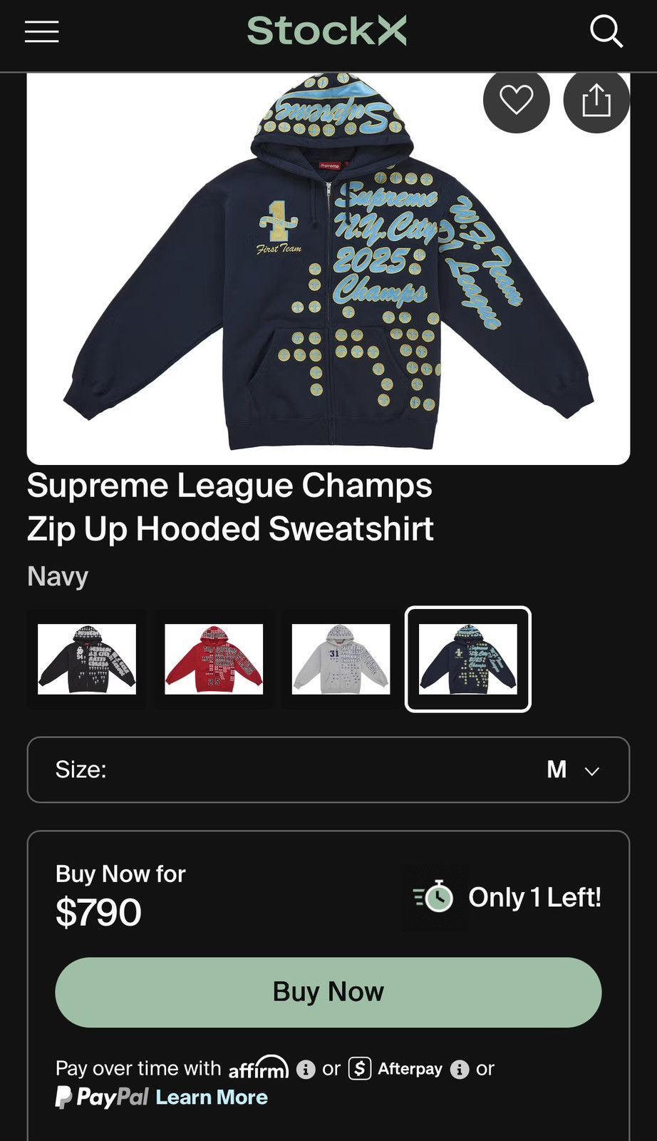 Supreme Supreme League Champs Zip Up Hooded Sweatshirt Size US M / EU 48-50 / 2 - 5 Thumbnail