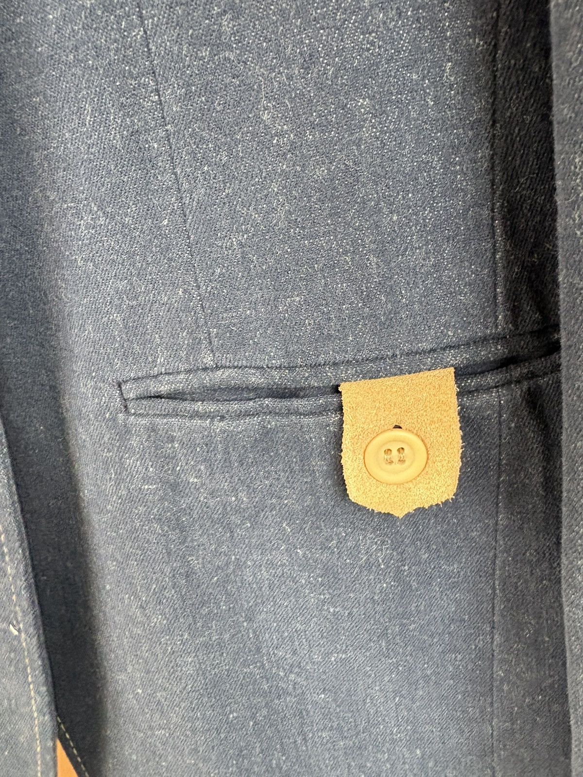 Vintage Vintage 70s Denim Blazer w/ Suede Elbow Patches Size 38R Size 38R - 5 Thumbnail