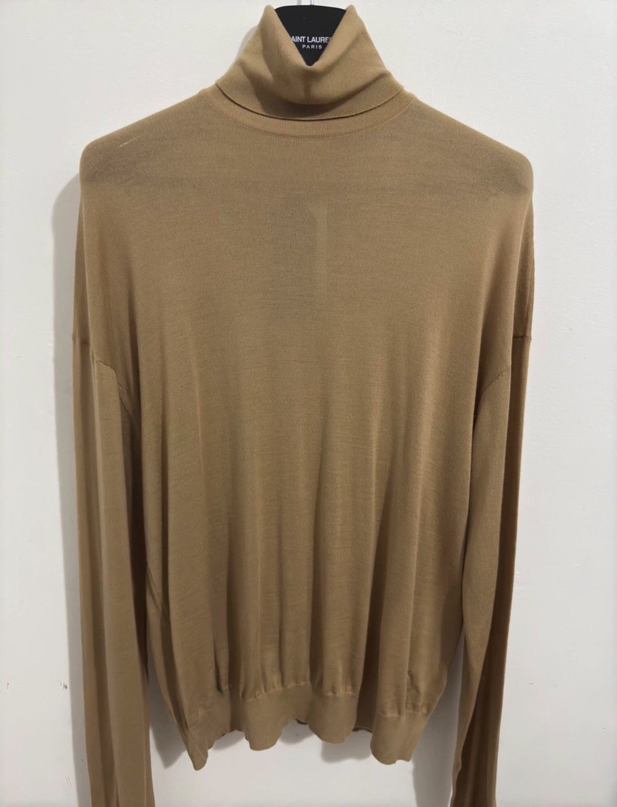 Saint Laurent Paris Saint Laurent 23FW Wool Camel Embroidered Turtleneck Sweater Size US S / EU 44-46 / 1 - 4 Thumbnail