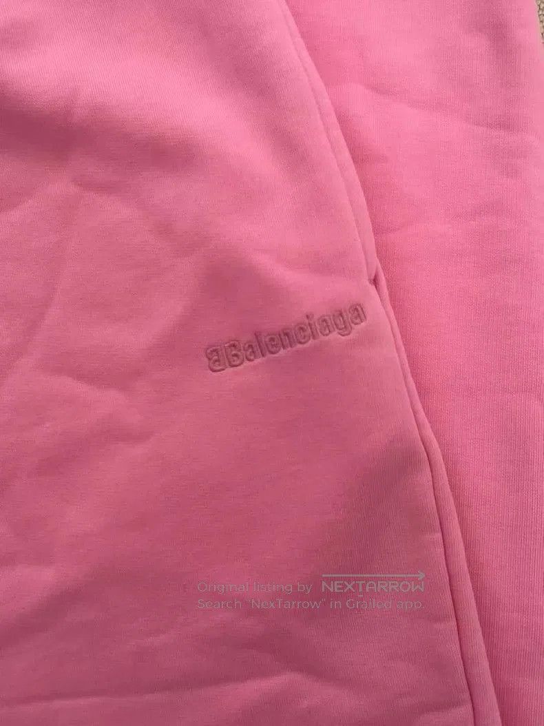 Balenciaga balenciaga pink embroidered logo sweatpants. Size US 31 - 3 Thumbnail