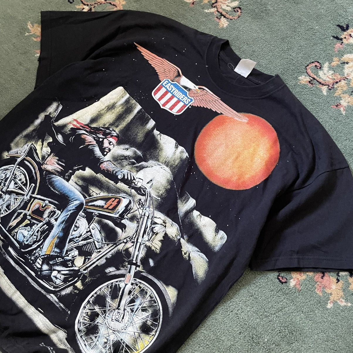 Vintage VINTAGE 1999 EASYRIDERS DOUBLE BIG PRINT MOTORCYCLES T-SHIRT Size US M / EU 48-50 / 2 - 2 Thumbnail