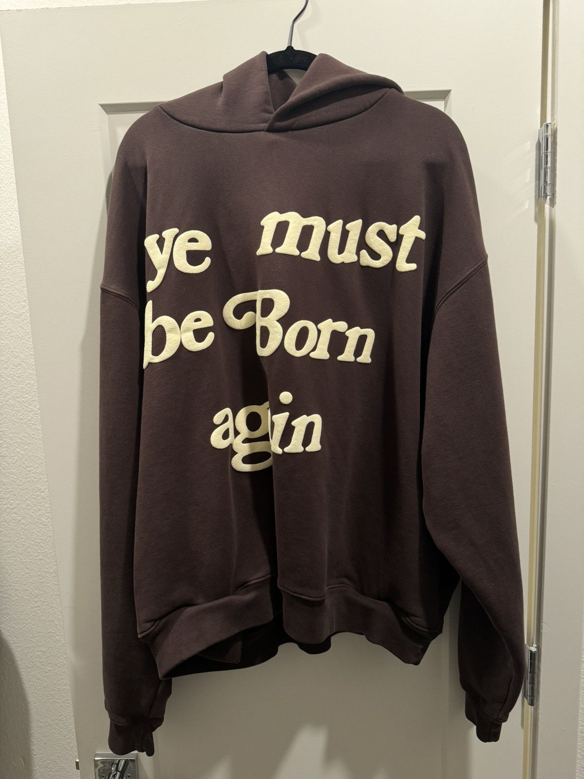 image of Cactus Plant Flea Market Cpfm Ye Must Be Born Again Hoodie in Brown, Men's (Size XL)