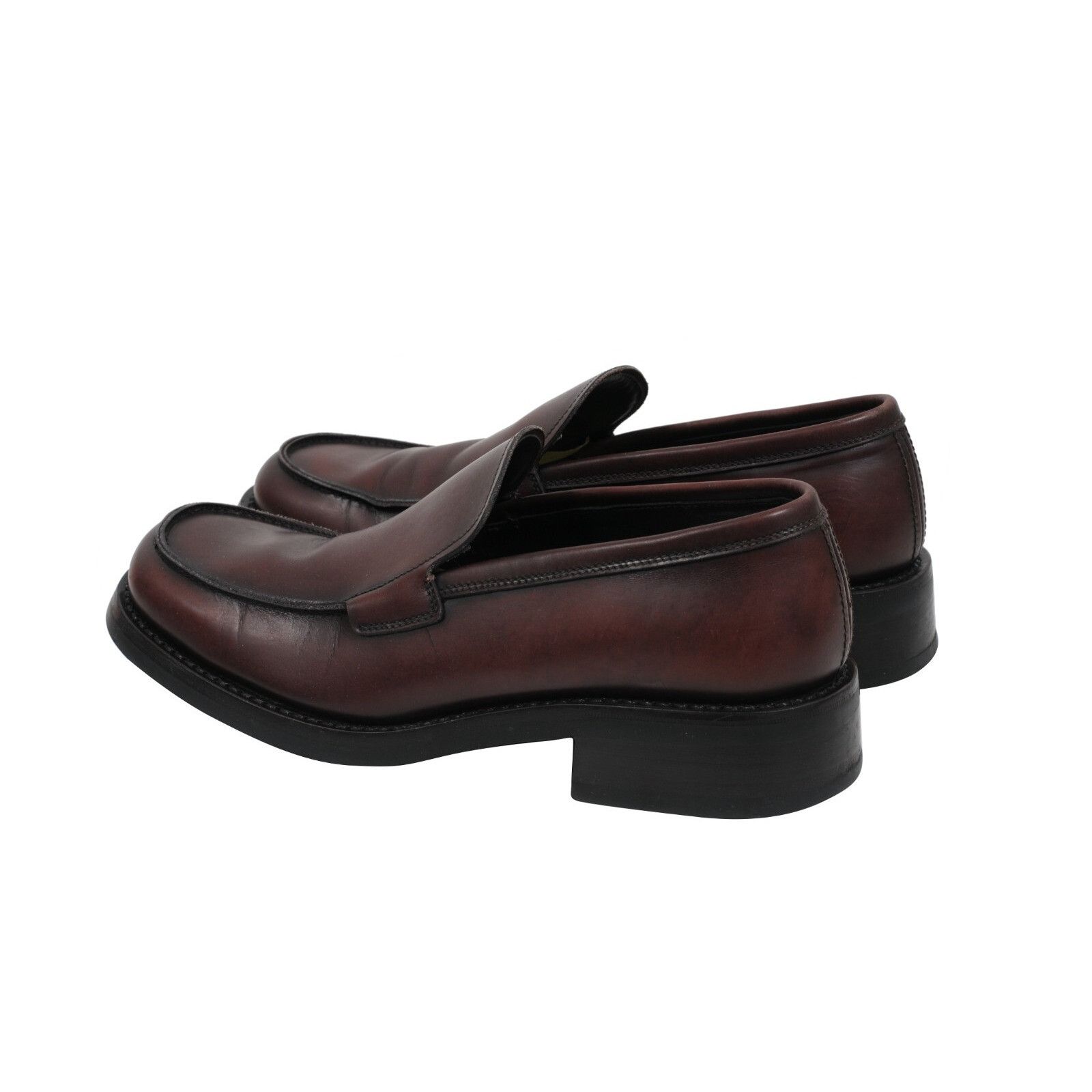 Prada Brown Leather Vintage Loafers - 01739 Size US 7 / EU 40 - 5 Thumbnail