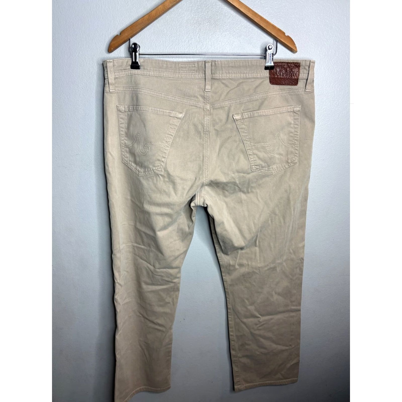 Vintage AG The Graduate Tailored Leg Pants AG Adriano Goldschmied Mens 38x34 Chino Ivory Solid City Preppy USA 90s? Size US 38 / EU 54 - 4 Thumbnail