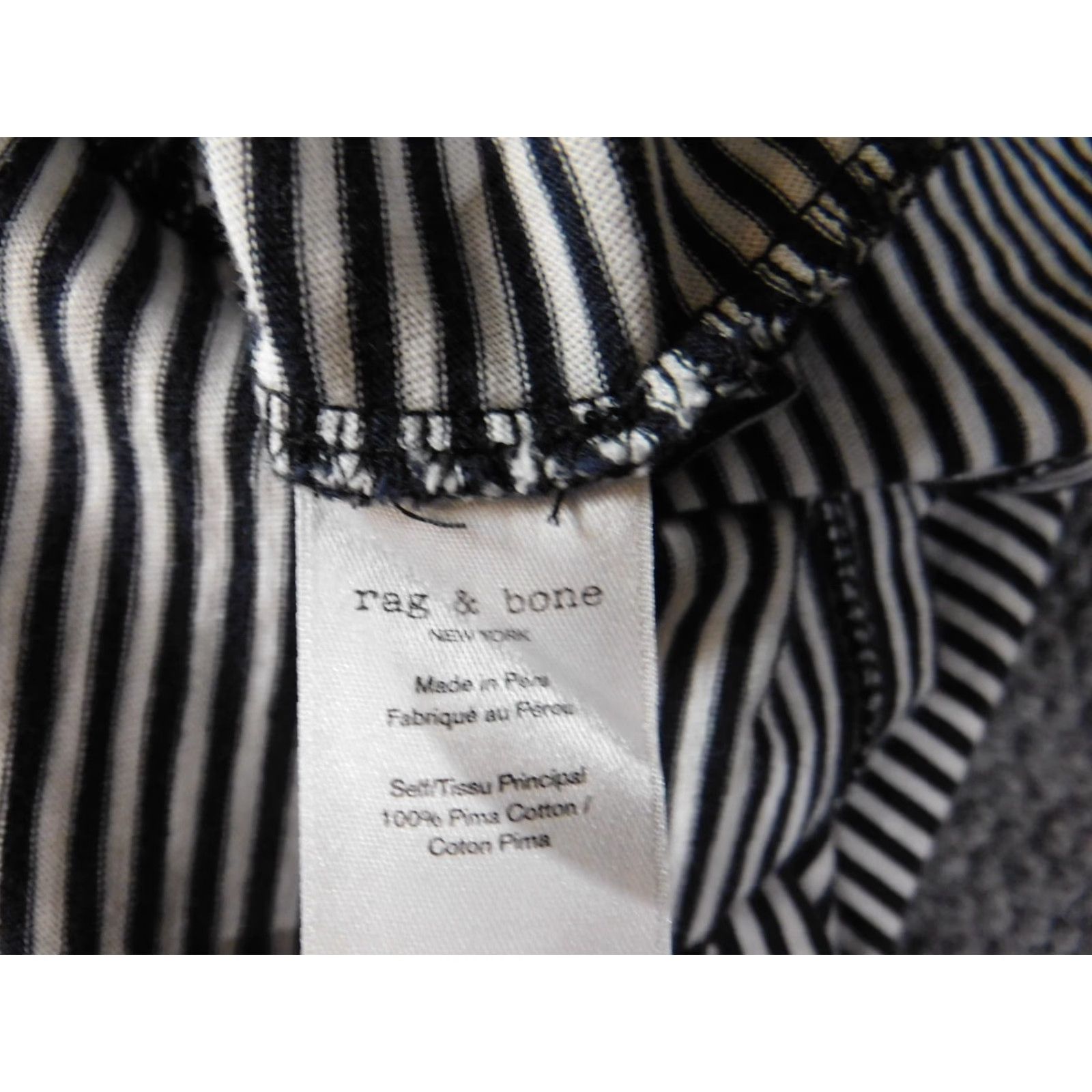Rag & Bone Rag & Bone Dress Shirt Womens Striped Black Knee Length Raglan Sleeve Knit Rayon Pull Over Crew Neck Short Sleeve M Size M / US 6-8 / IT 42-44 - 6 Thumbnail