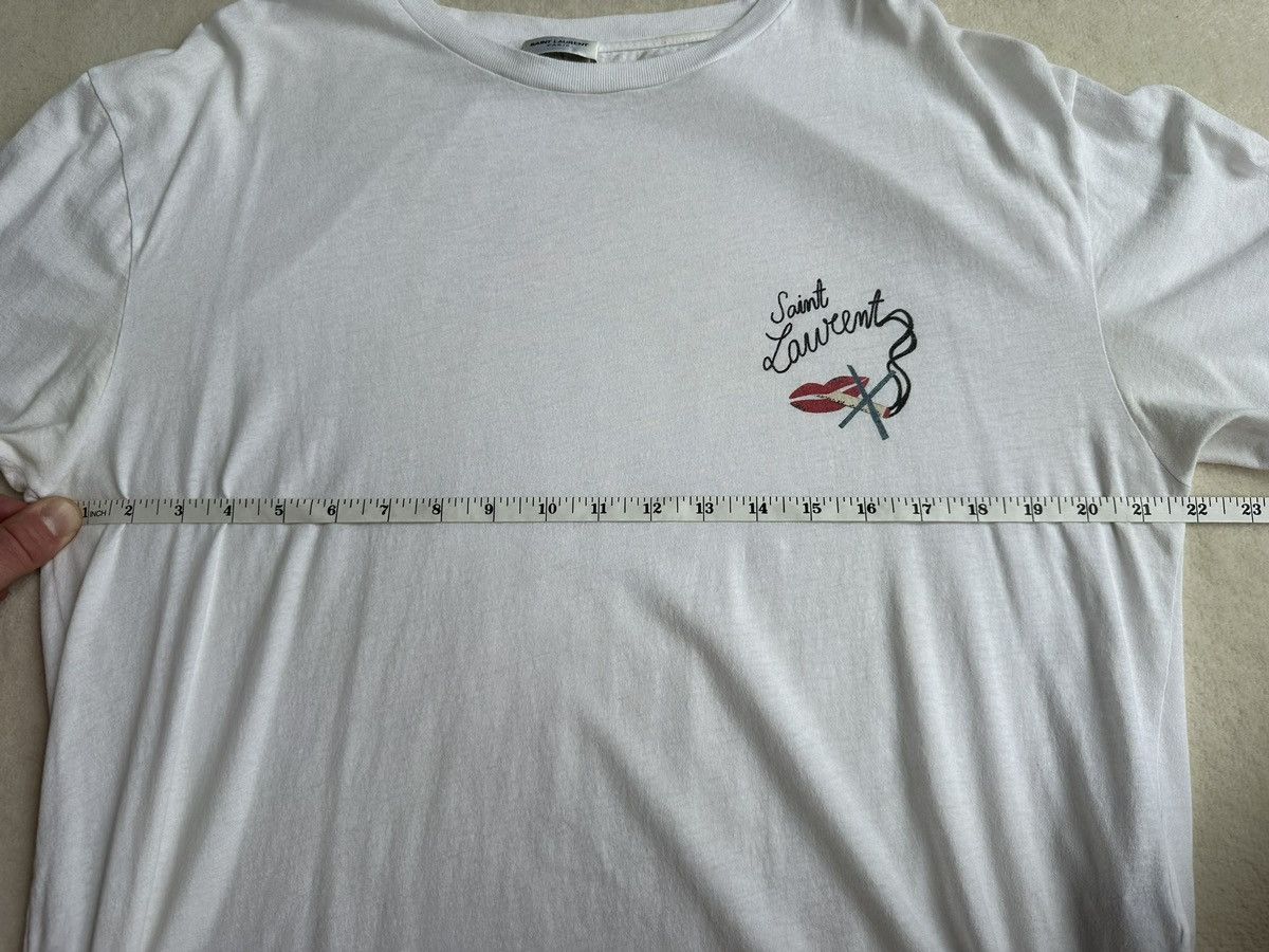 Saint Laurent Paris SS18 Saint Laurent white no smoking lips t shirt L Size US L / EU 52-54 / 3 - 5 Thumbnail