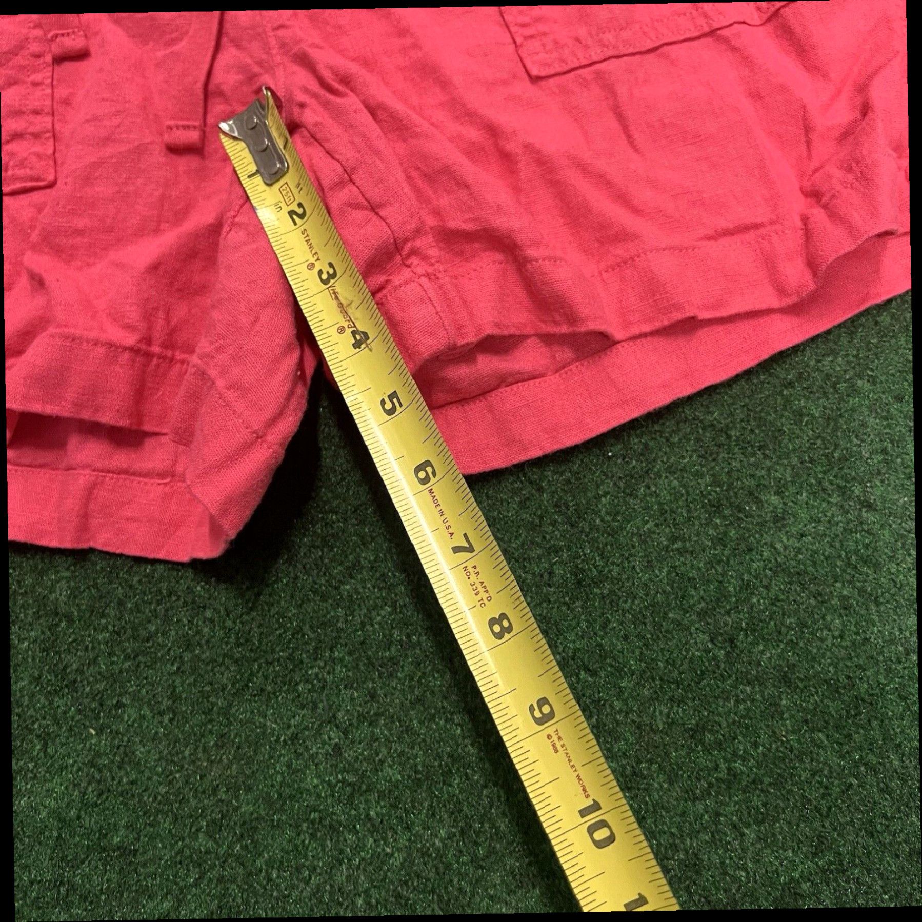 Nautica Nautica Shorts Womens Size L Pink Linen Blend Pull on Drawtring Pockets Casual Size 32" / US 10 / IT 46 - 6 Thumbnail