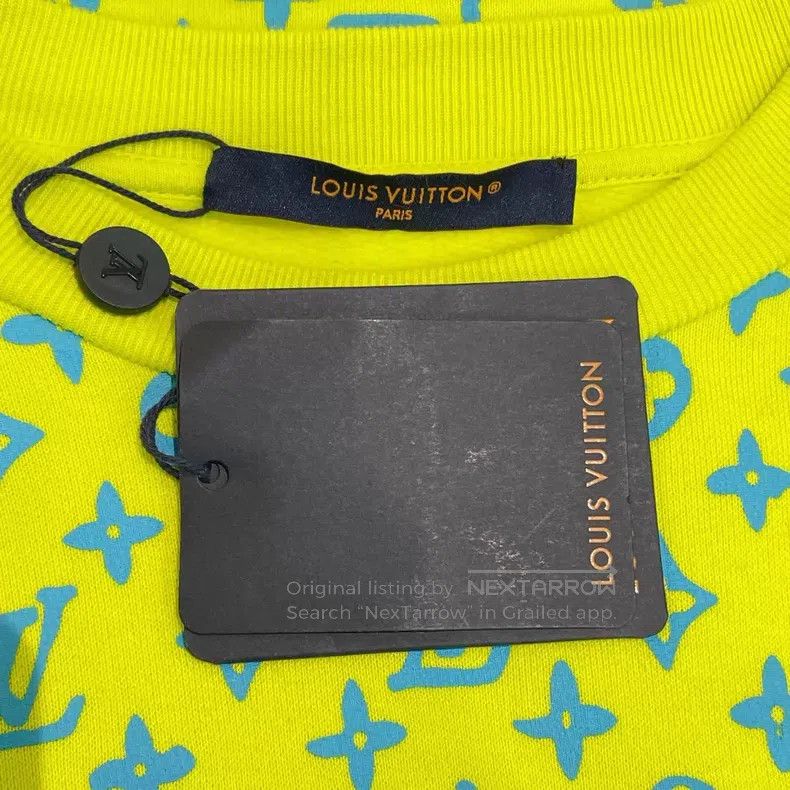 Louis Vuitton Louis Vuitton Fluorescent yellow printed sweatshirt Size US L / EU 52-54 / 3 - 5 Thumbnail