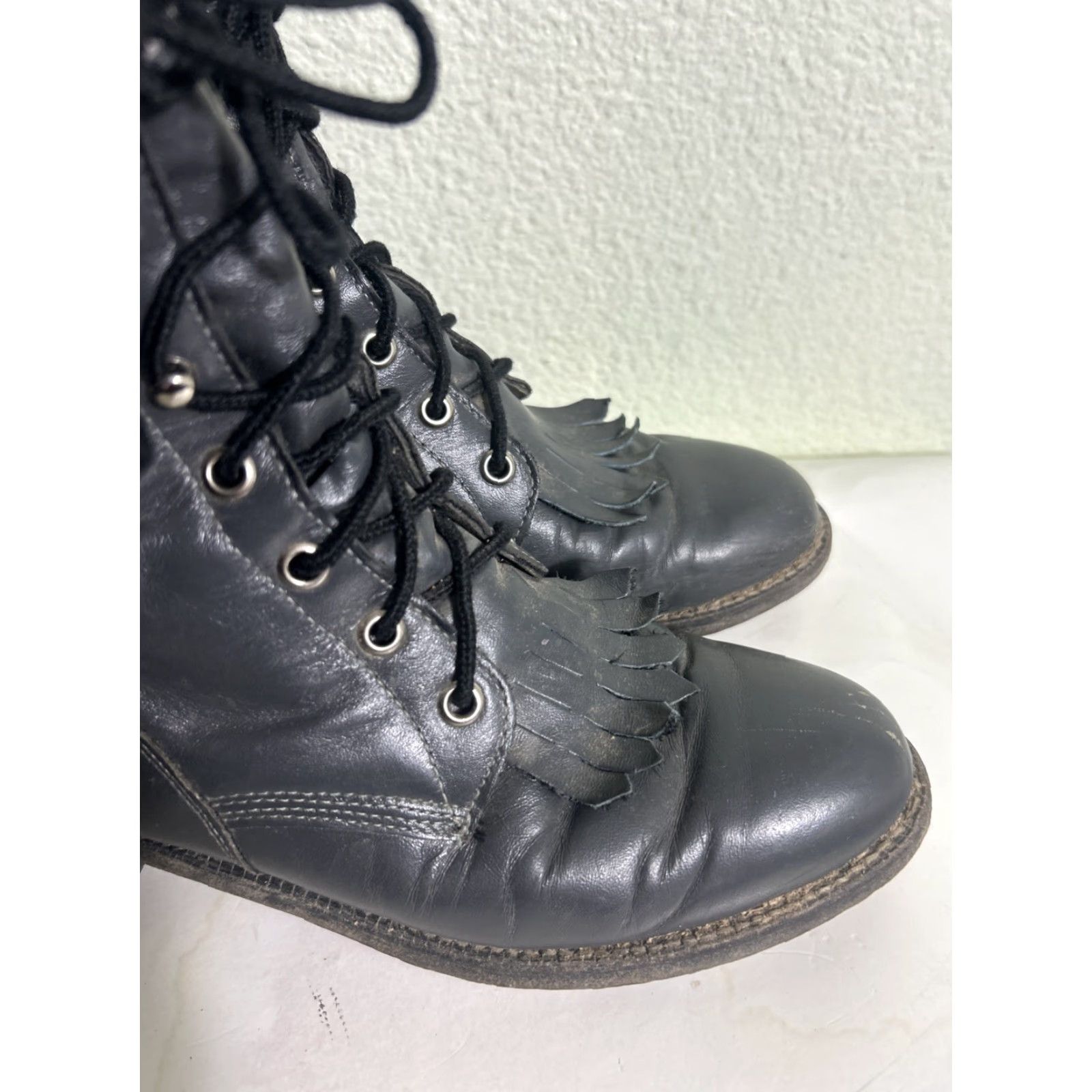 Justin Boots VINTAGE Justin Boots Western Shoes Women Gray Leather Lacer Up Boots 7 B Size US 7 / IT 37 - 3 Thumbnail