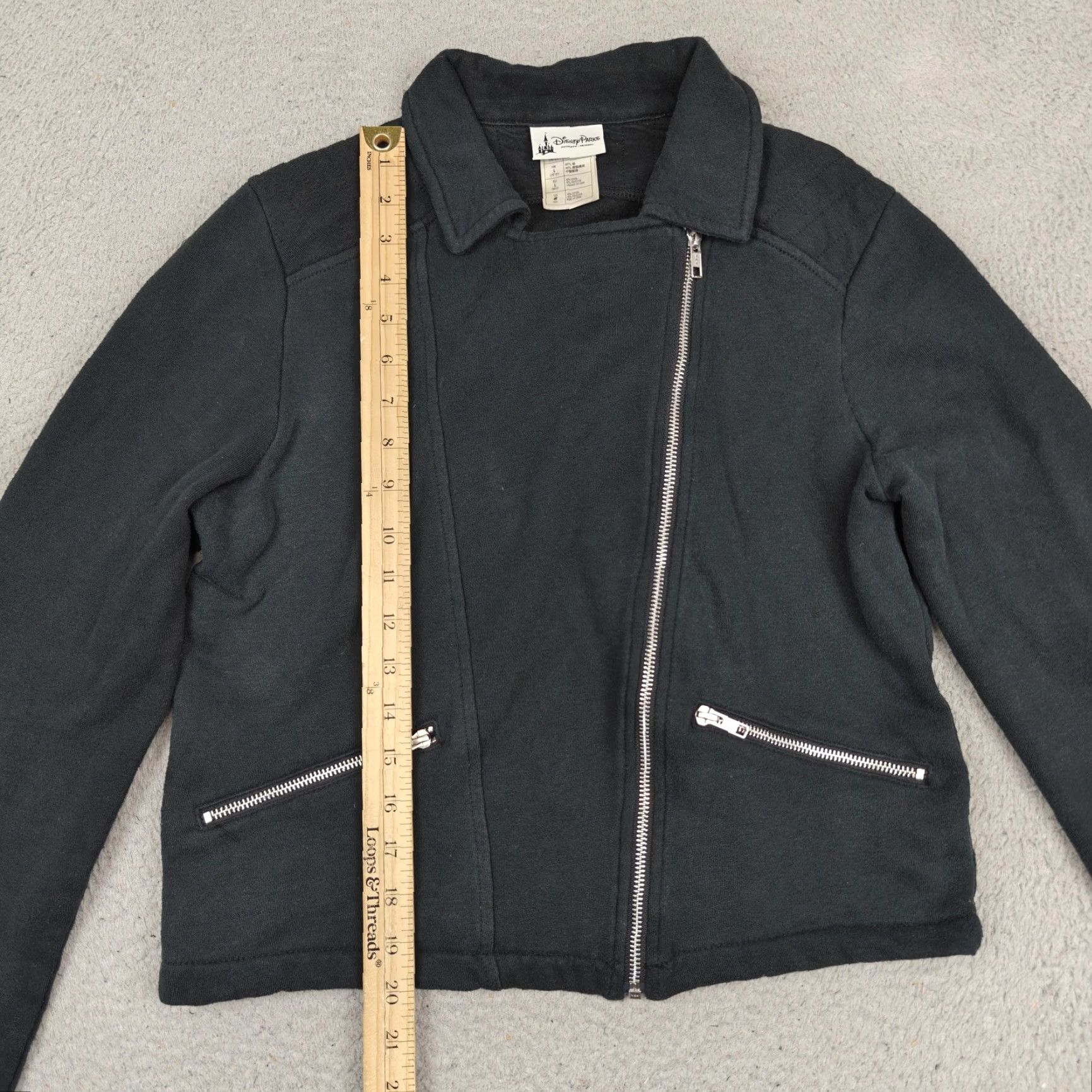 Disney Disney Parks Jacket Womens Medium Black Mickey Mouse Moto Zip Rhinestone Back Jacket Size M / US 6-8 / IT 42-44 - 6 Thumbnail