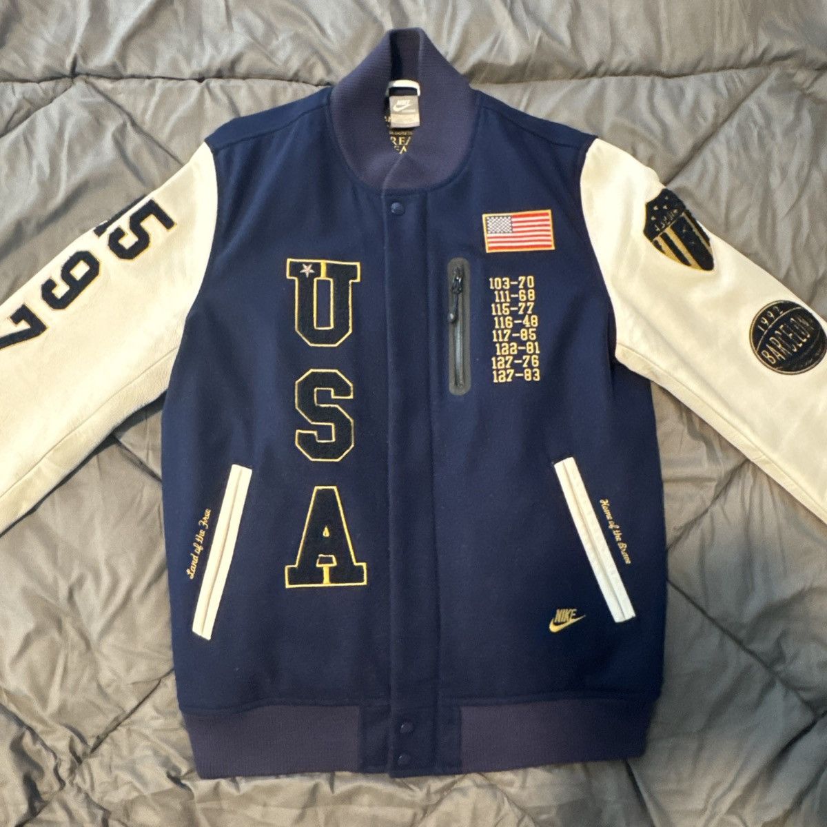 Nike Rare Nike Destroyer Varsity Jacket 1992 Dream Team Sample Size US L / EU 52-54 / 3 - 3 Thumbnail