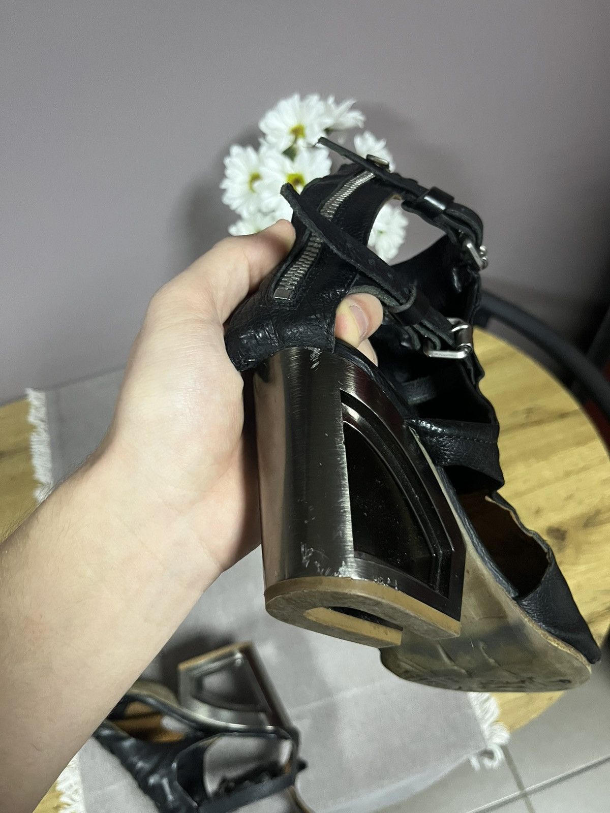 A.S.98 RARE Leather A.S 98 Avant Garde Bikkembergs Style Metal Heel Size US 7 / IT 37 - 11 Thumbnail