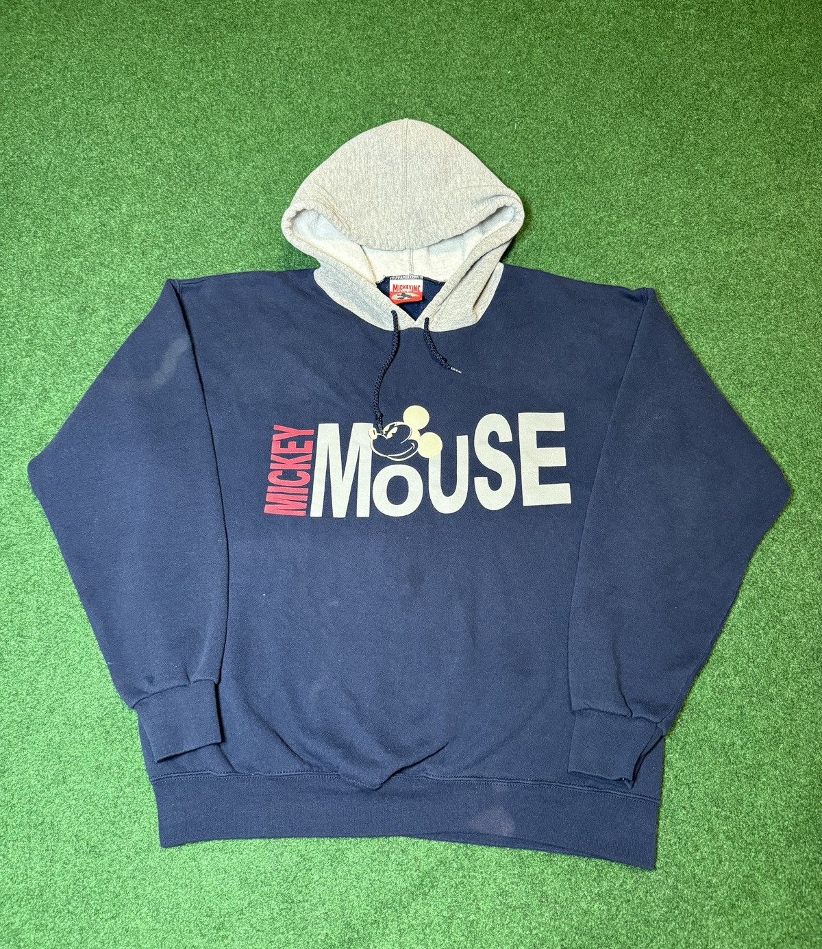 Disney × Vintage Vintage 90s Mickey Mouse Retro Two Tone Disney Hoodie Size US M / EU 48-50 / 2 - 1 Thumbnail