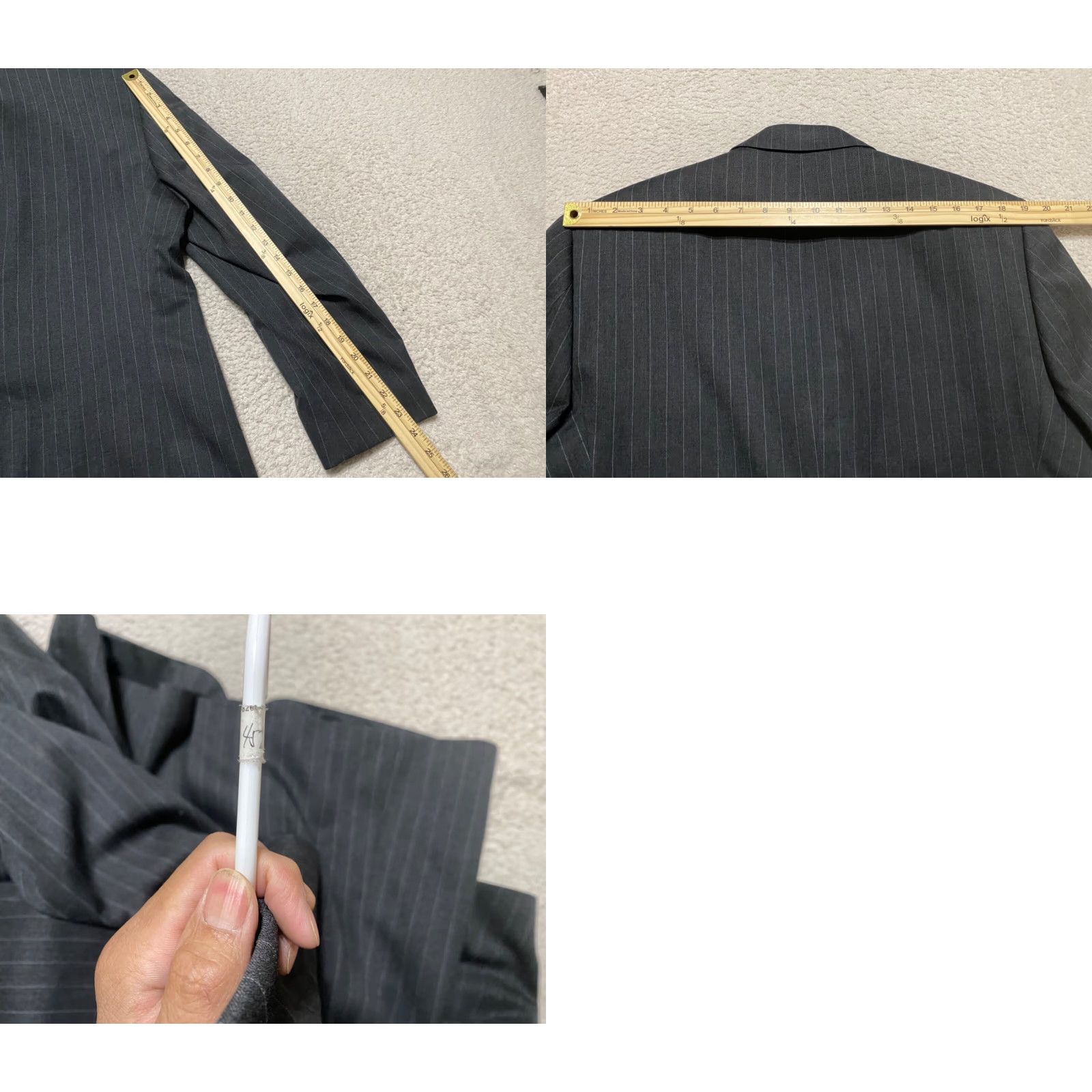 Chaps Chaps Ralph Lauren Blazer Mens Gray Wool 2 Button Long Sleeve Striped 40 Jacket Single-Breasted Vintage? Size US L / EU 52-54 / 3 - 9 Thumbnail
