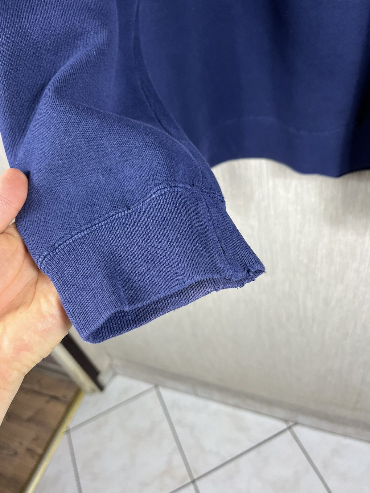Stussy Vintage 80s Stussy basic chest logo navy distressed crewneck Size US M / EU 48-50 / 2 - 16 Thumbnail