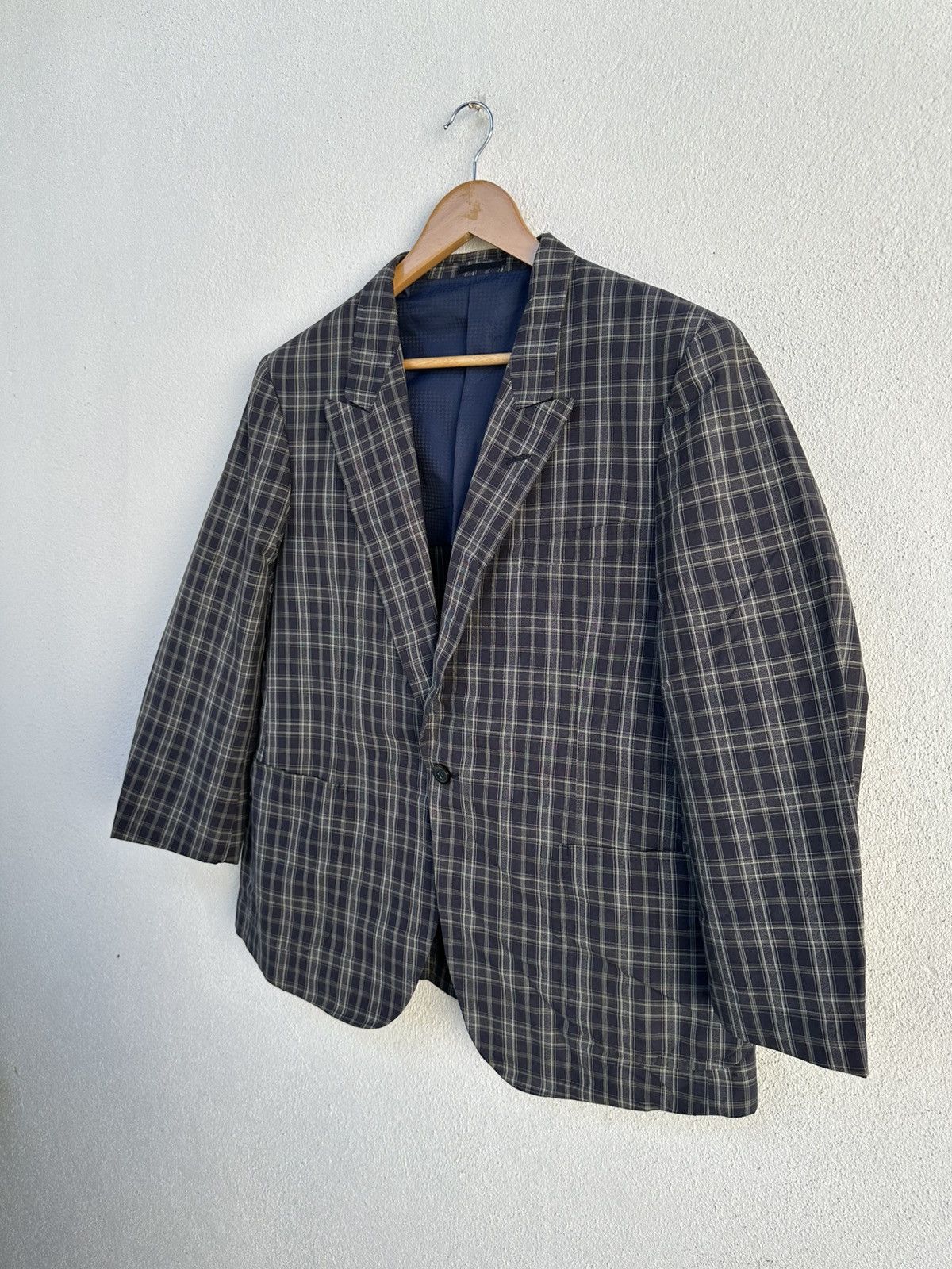 Vintage × Yves Saint Laurent Yves Saint Laurent Checkered Blazer Size 40R - 3 Thumbnail